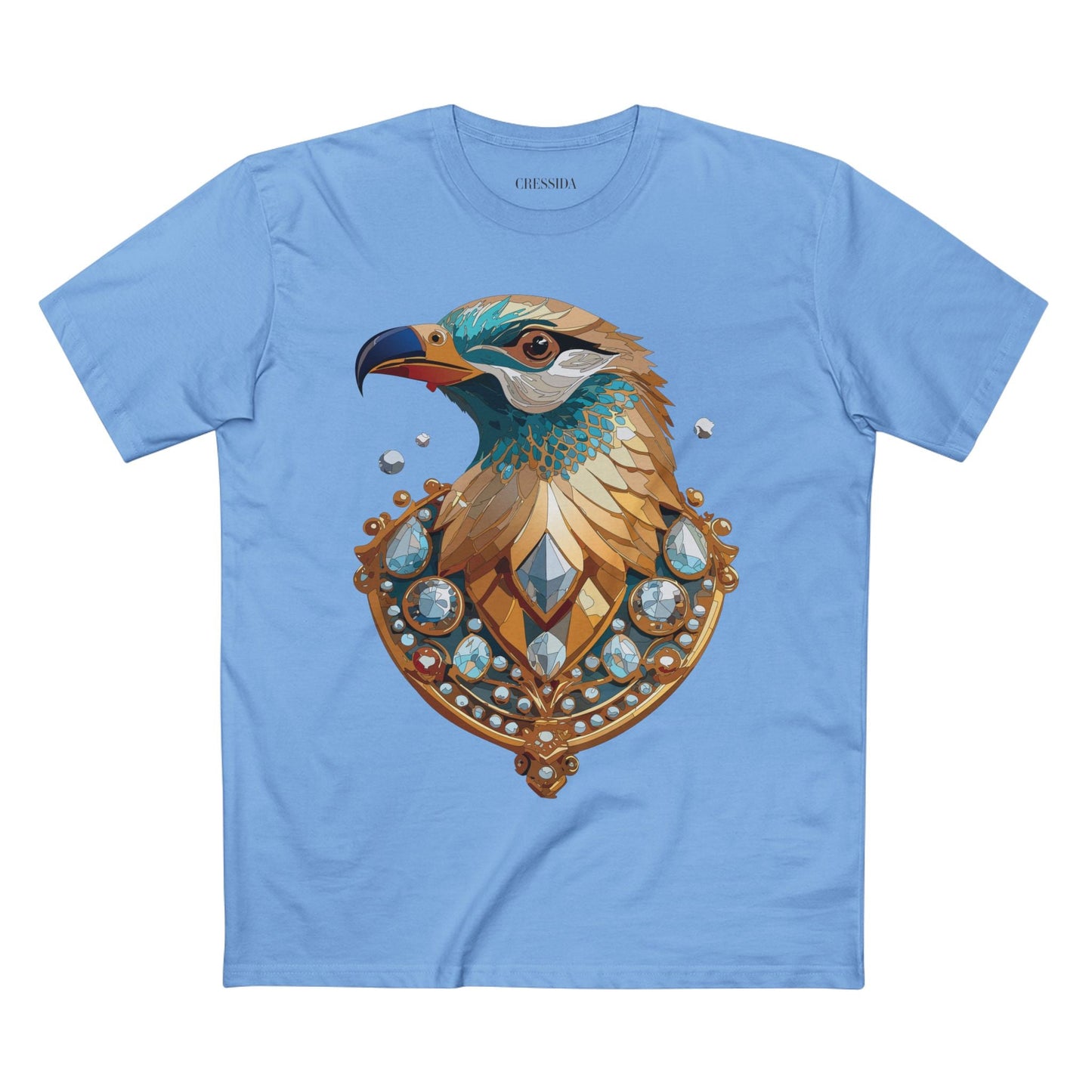 Bird Graphic Unisex 100 Cotton Tee With Unique Animal Golden Medallion Art Design 21