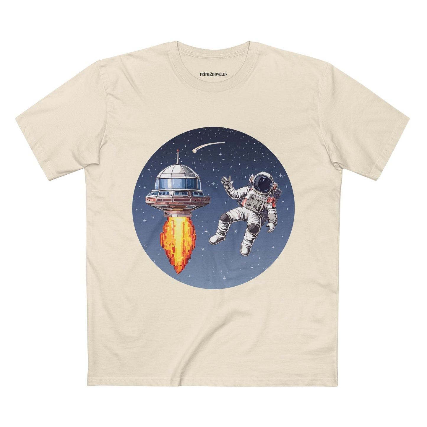 Cosmos Astronaut Shirt Unisex Premium Cotton Tee With Original Art Design Retro2Nova