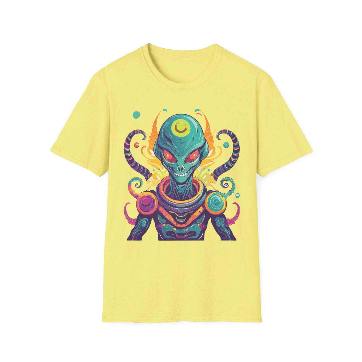 Alien Cosmos Unisex T Shirt With Aliens Design Gildan Softstyle 64000 Comfortable Lightweight Tee