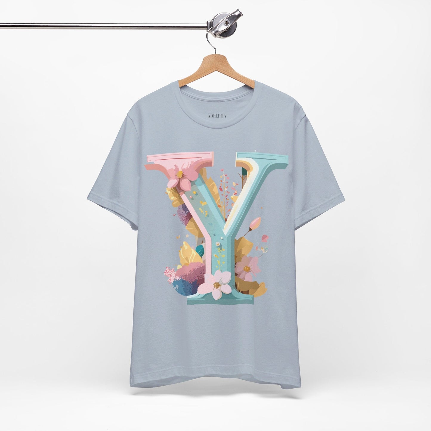 Letter Y Shirt Unisex Jersey Graphic Tee By Adelpha Vintage Inspired Art Short Sleeve Premium