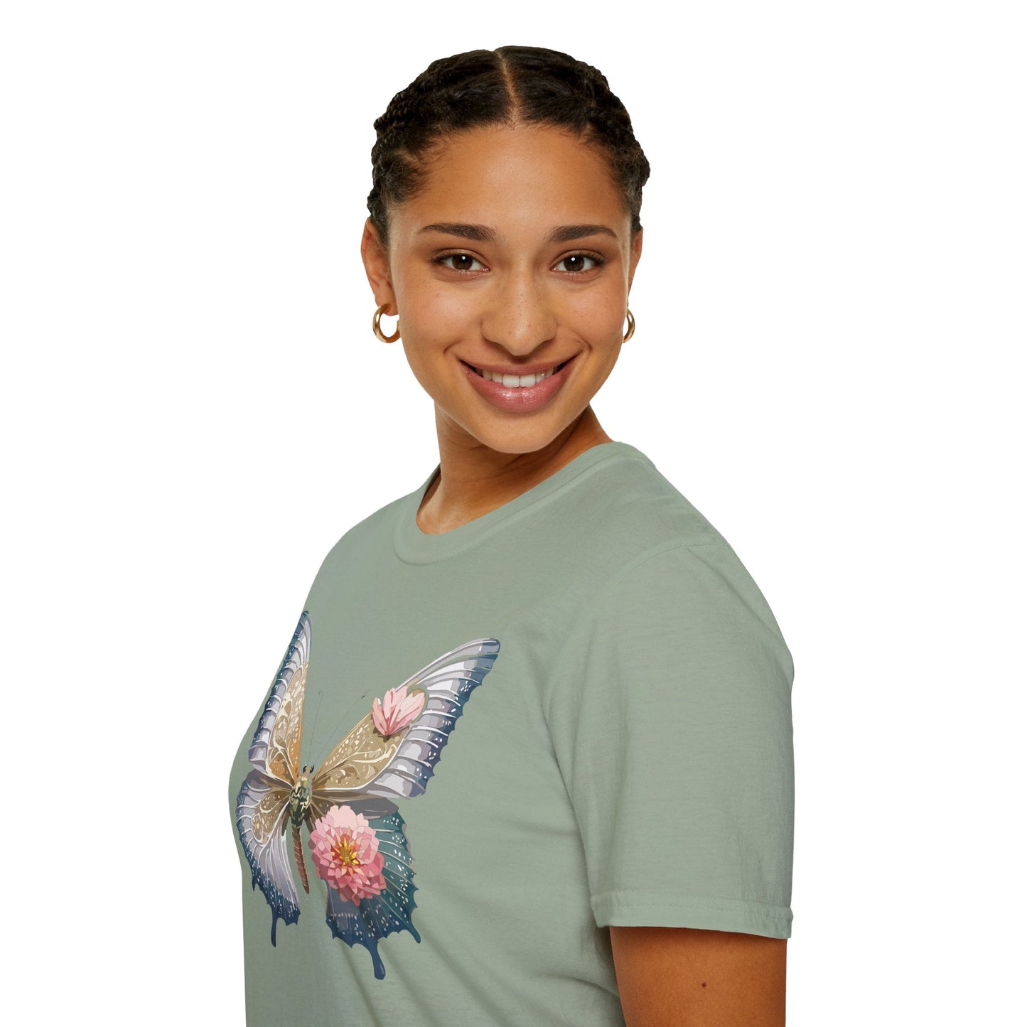 Unisex Monarch Butterfly T Shirt Softstyle Gildan 64000 100 Percent Ring Spun Cotton Tee