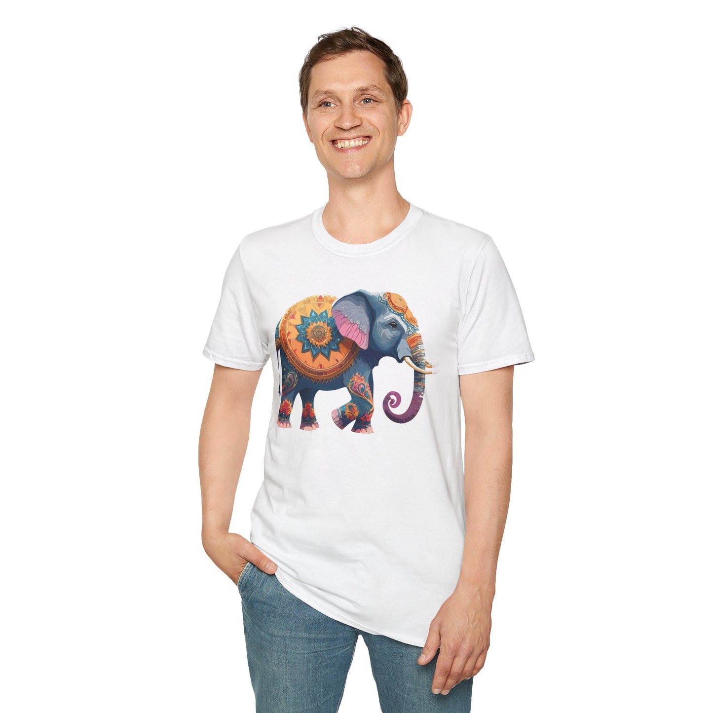 Elephant T Shirt Unisex Gildan Softstyle Tee 100 Percent Ring Spun Cotton Animal Shirt