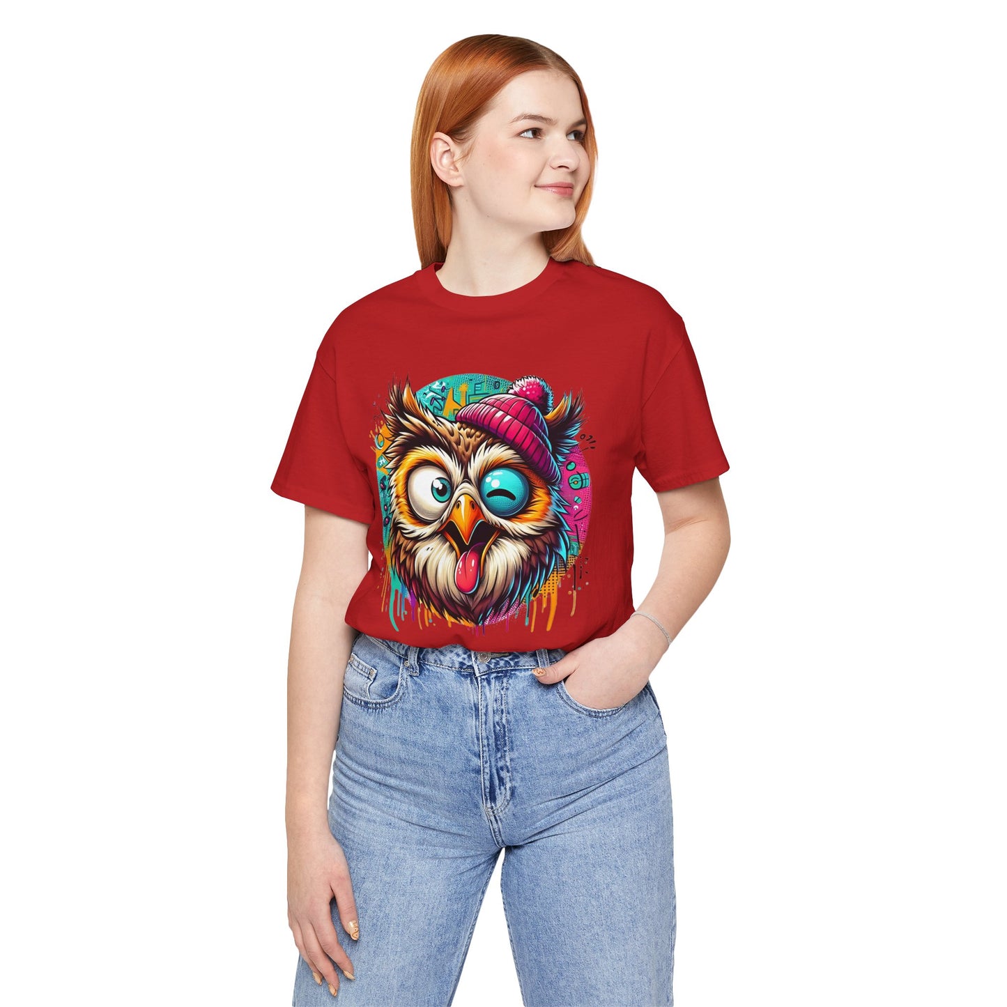 Colorful Owl Graphic Tee, Fun Owl Shirt, Funny Bird Shirt, Cute Cartoon Tees, Animal T-Shirt, Animal Tees, Art Design T-Shirt