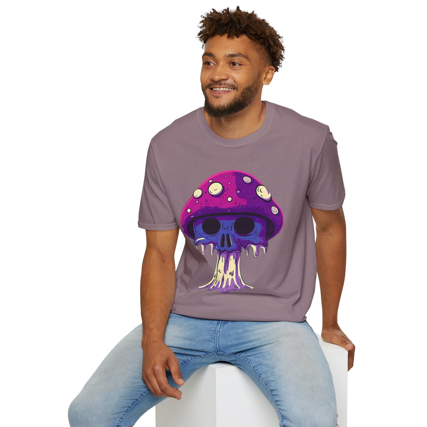 Funny Mashroom Graphic Unisex Softstyle Cotton With Cartoon Illustration Design 24