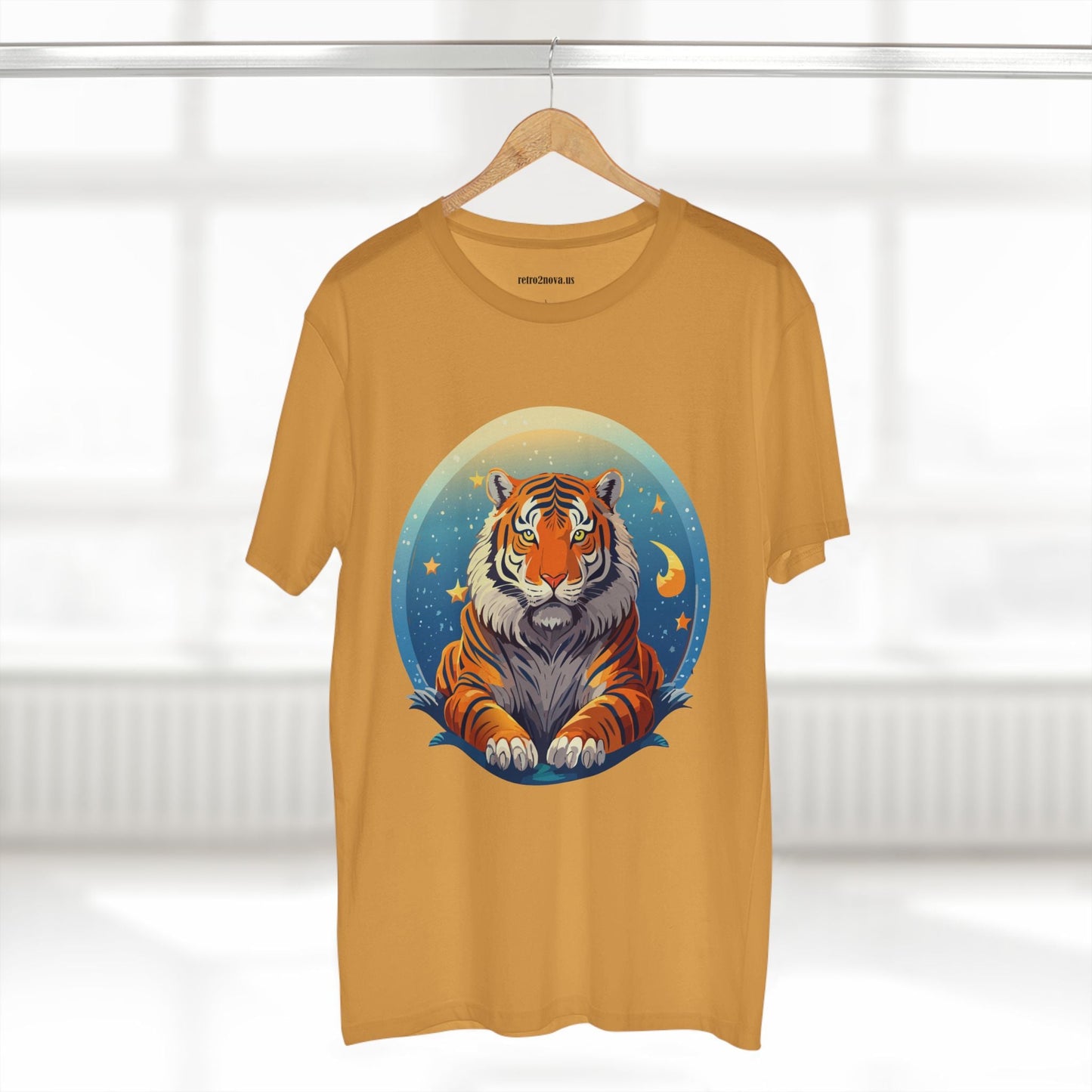 Tiger Animal Shirt Unisex Premium Cotton Tee With Original Art Design By Retro2Nova Soft Comfortable Everyday Wear