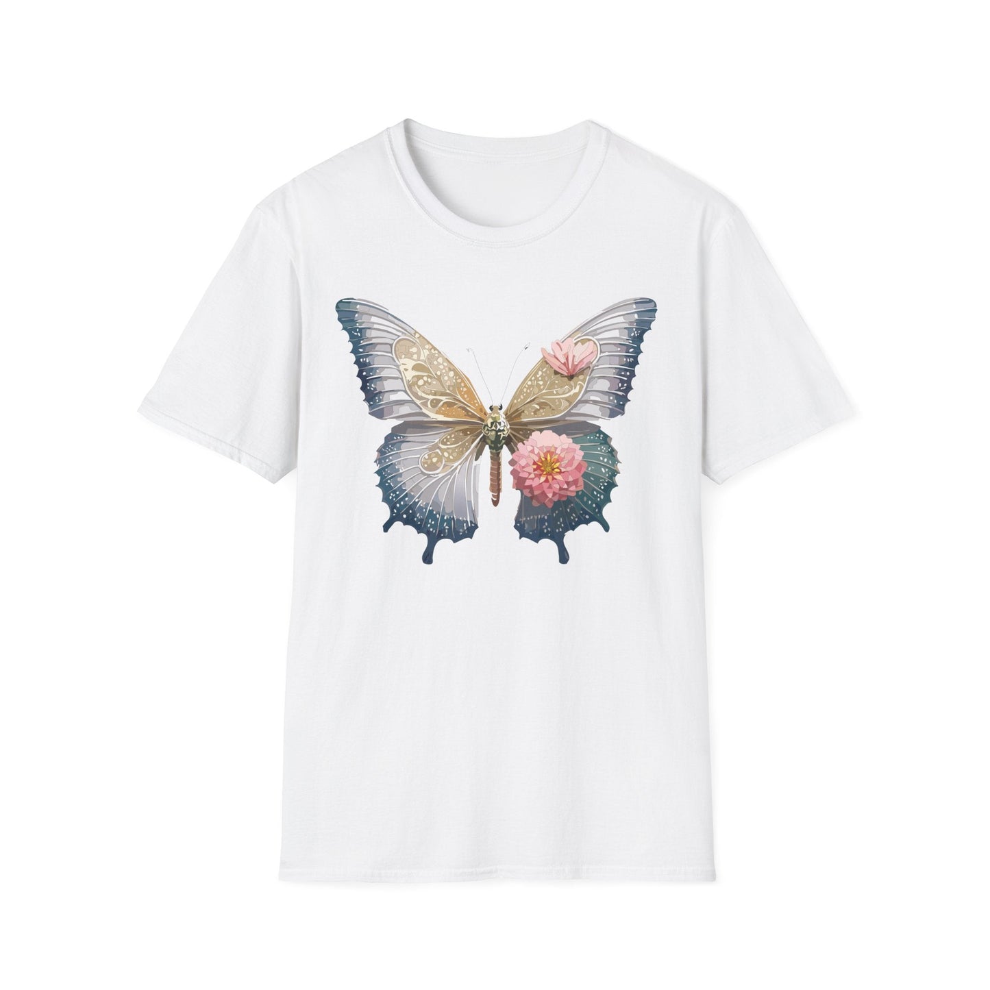 Unisex Monarch Butterfly T Shirt Softstyle Gildan 64000 100 Percent Ring Spun Cotton Tee