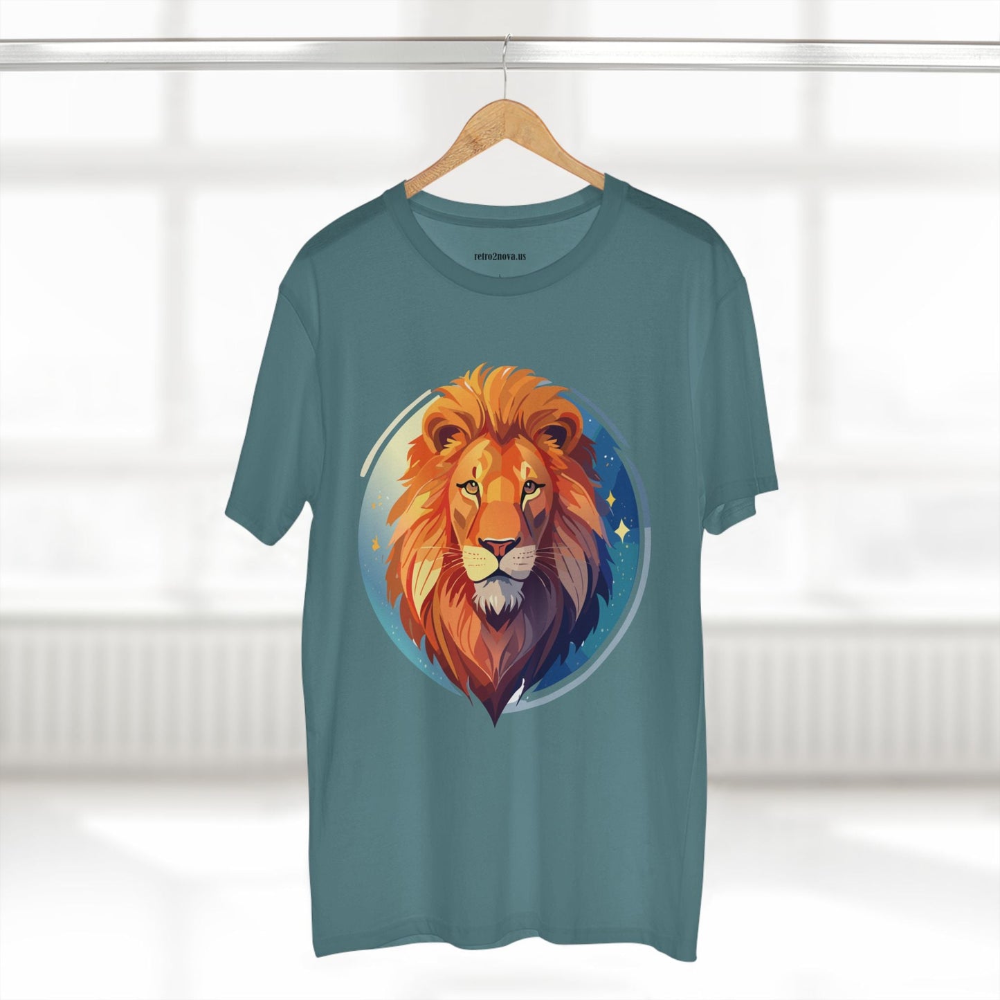 Unisex Premium Cotton Staple Tee With Lion Art Design Retro2Nova Art Collection For Everyday Comfort And Breathable Fit
