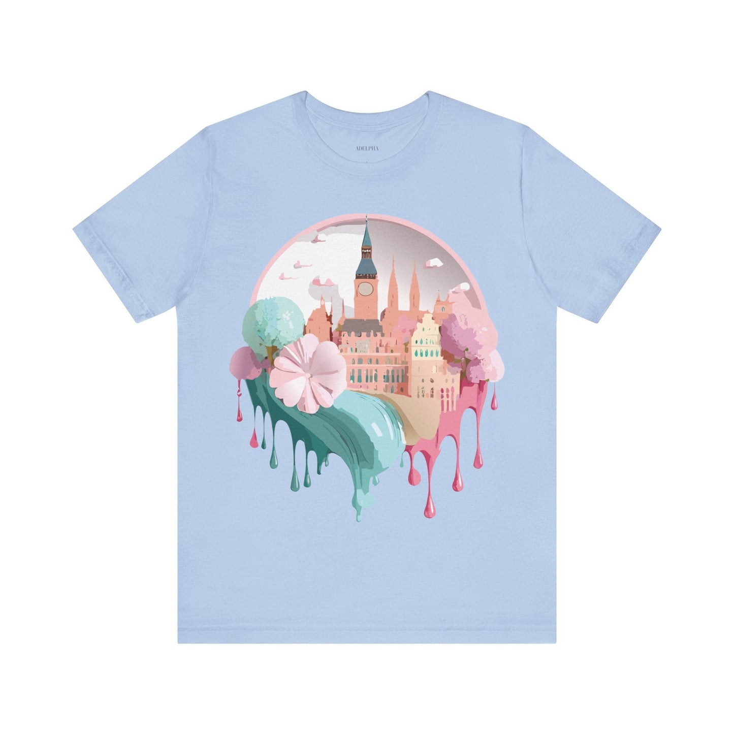 Prague Tourist Shirt Unisex Graphic Tee Featuring Vintage Inspired Art By Adelpha