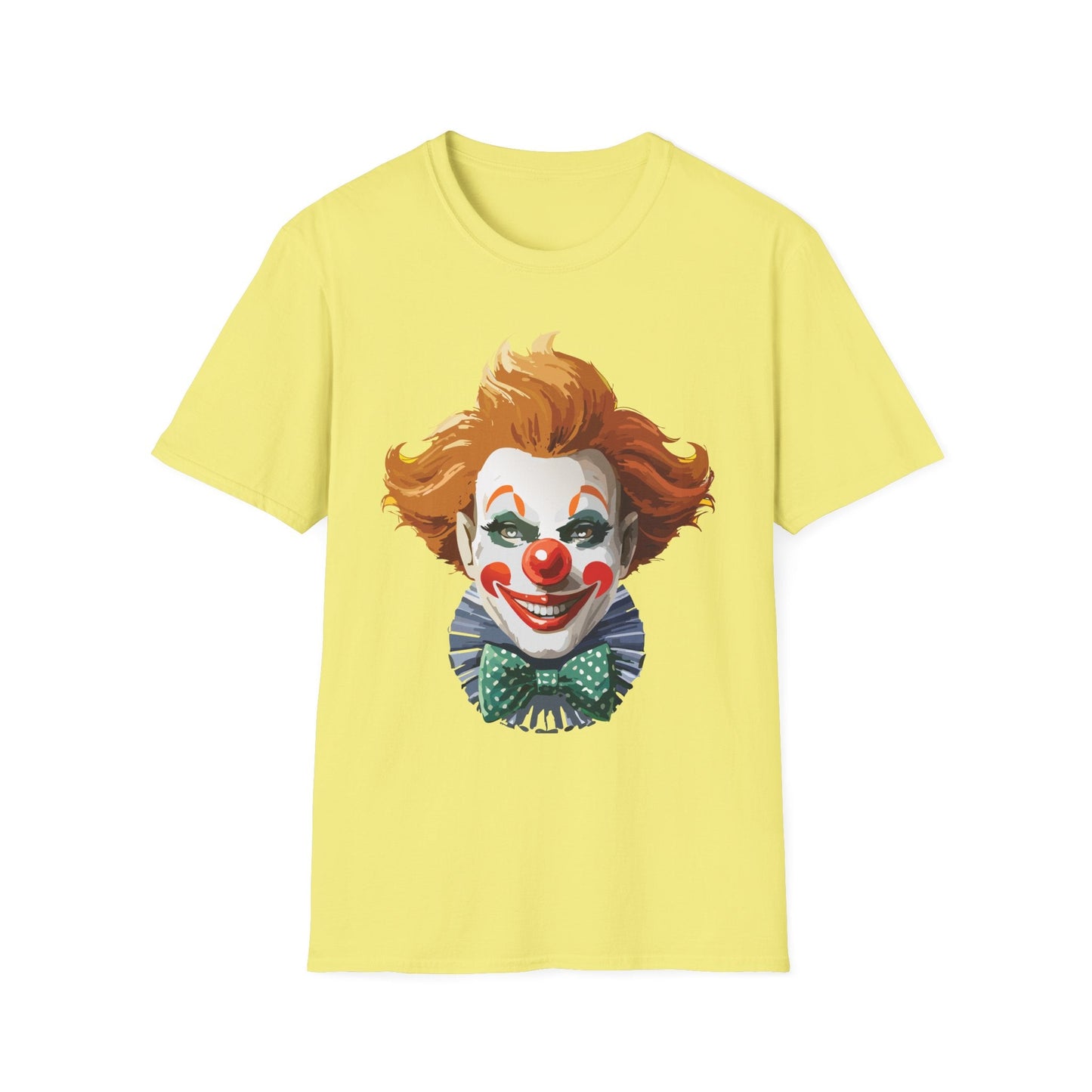 Clown Theme T Shirt Funny Man Circus Scary Man Unisex Gildan Softstyle Graphic Tee Everyday Wear