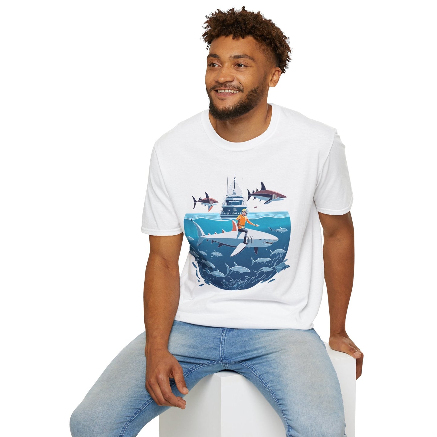 Ocean Tee Shirt Unisex Softstyle Gildan 64000 Cotton T Shirt Lightweight Casual Tee