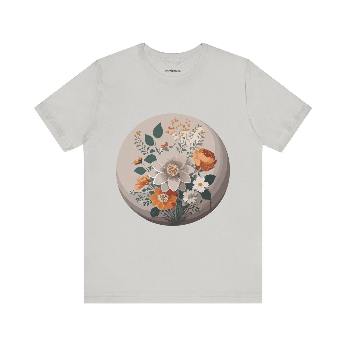 Floral Graphic Unisex Cotton Bella+Canvas Tee with Flowers Design ab11