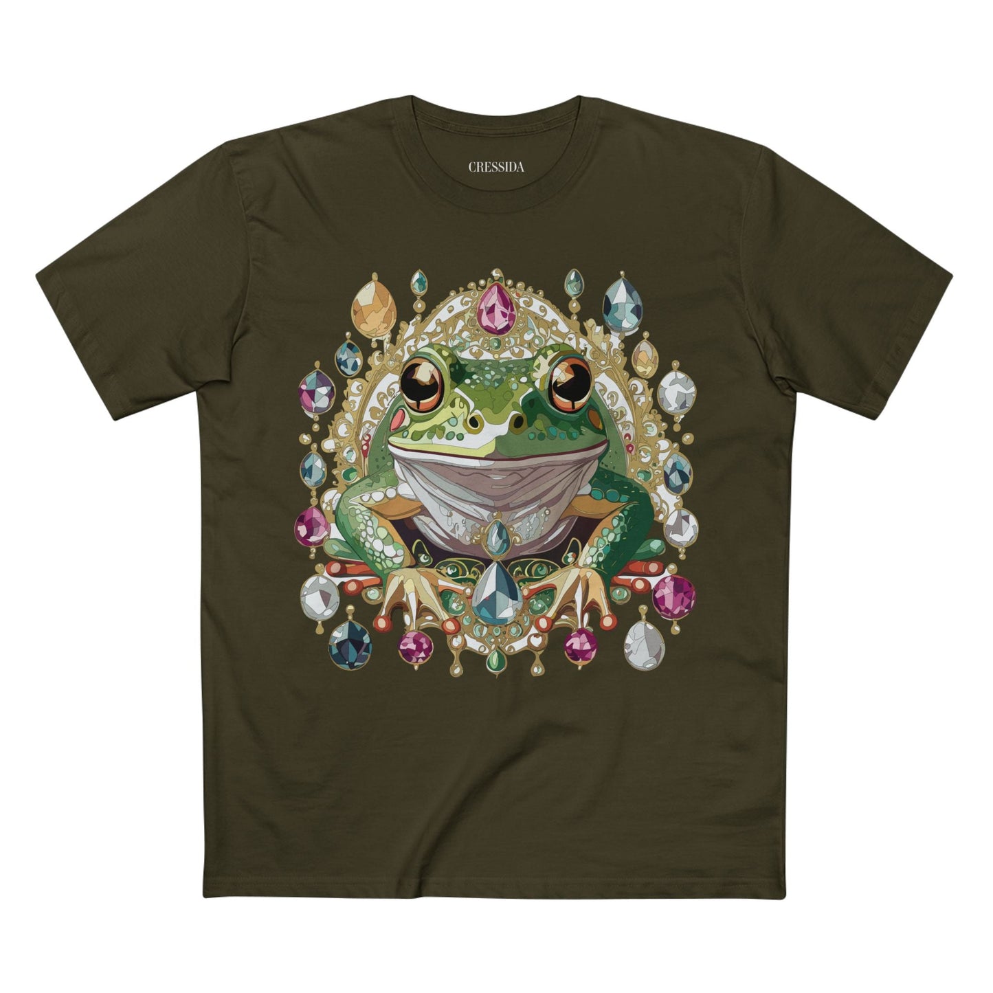 Frog Graphic Unisex 100 Cotton Tee With Unique Animal Golden Medallion Art Design 27