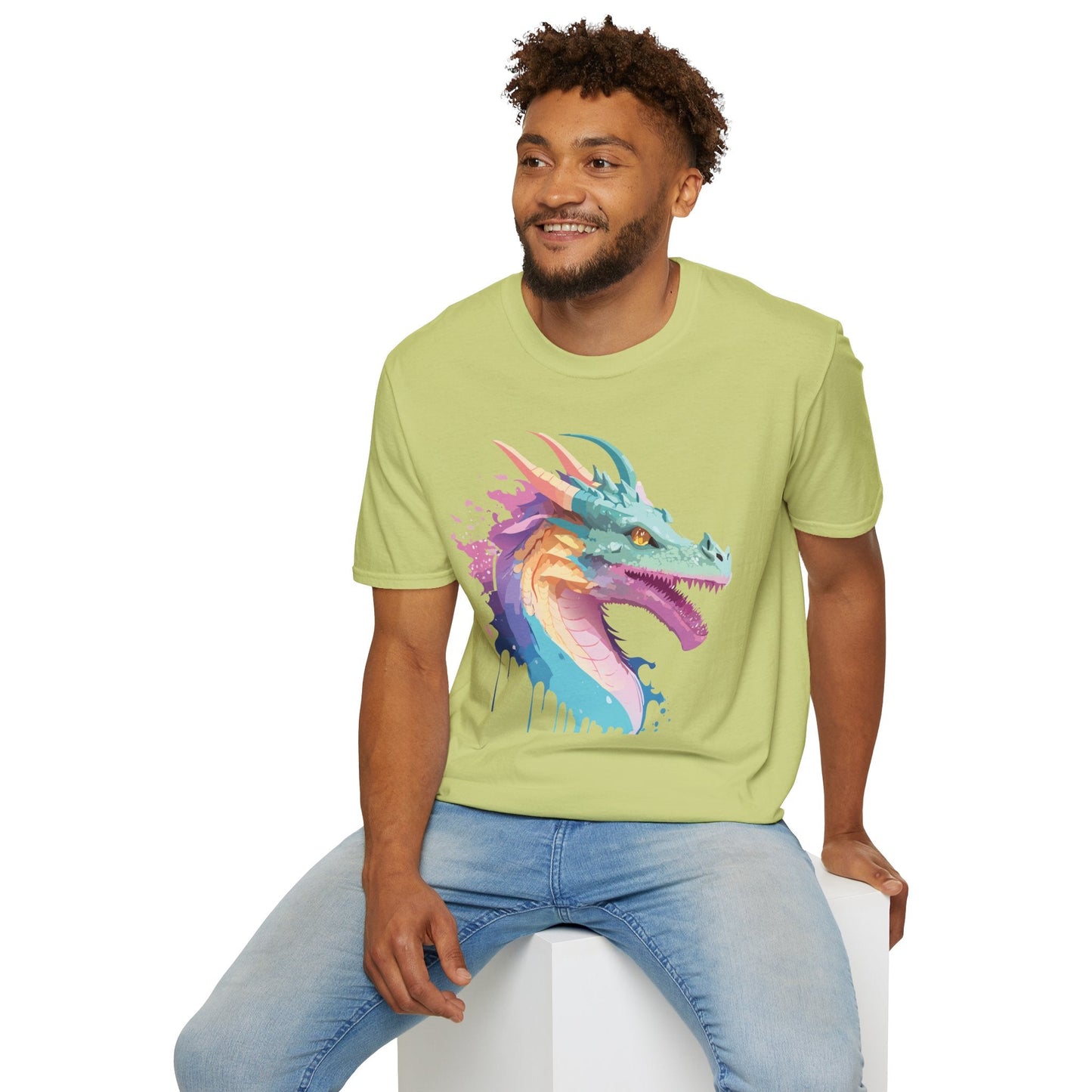 Dragon Graphic Tee Unisex Short Sleeve Dragon Shirt With Animal Design Gildan SoftStyle 64000