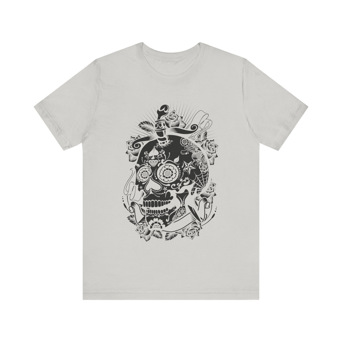 Camiseta unisex de algodón con calavera