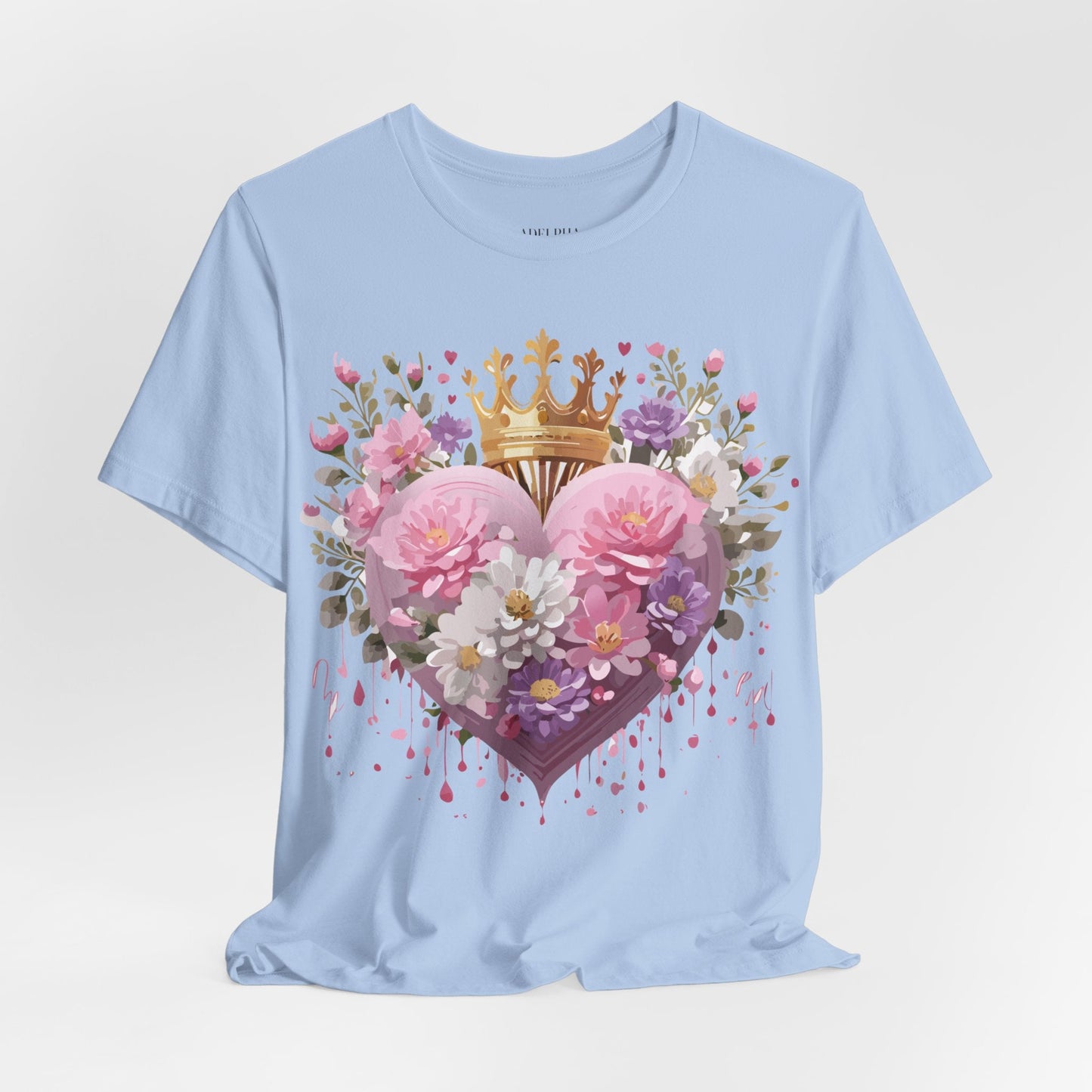 Valentine Day Graphic Unisex 100 Cotton Vintage Artwork with Love and Flower Design Tee 2