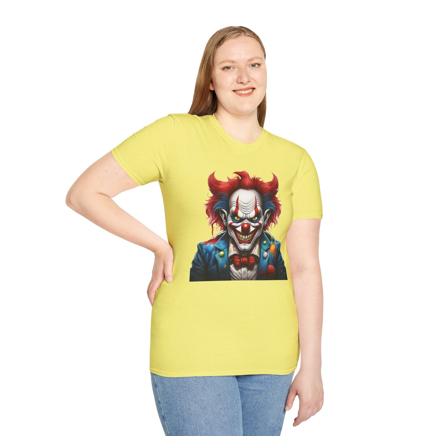 Unisex Clown Shirt With Funny Man Circus Print Tee Gildan Softstyle 64000 Classic Comfort Wear