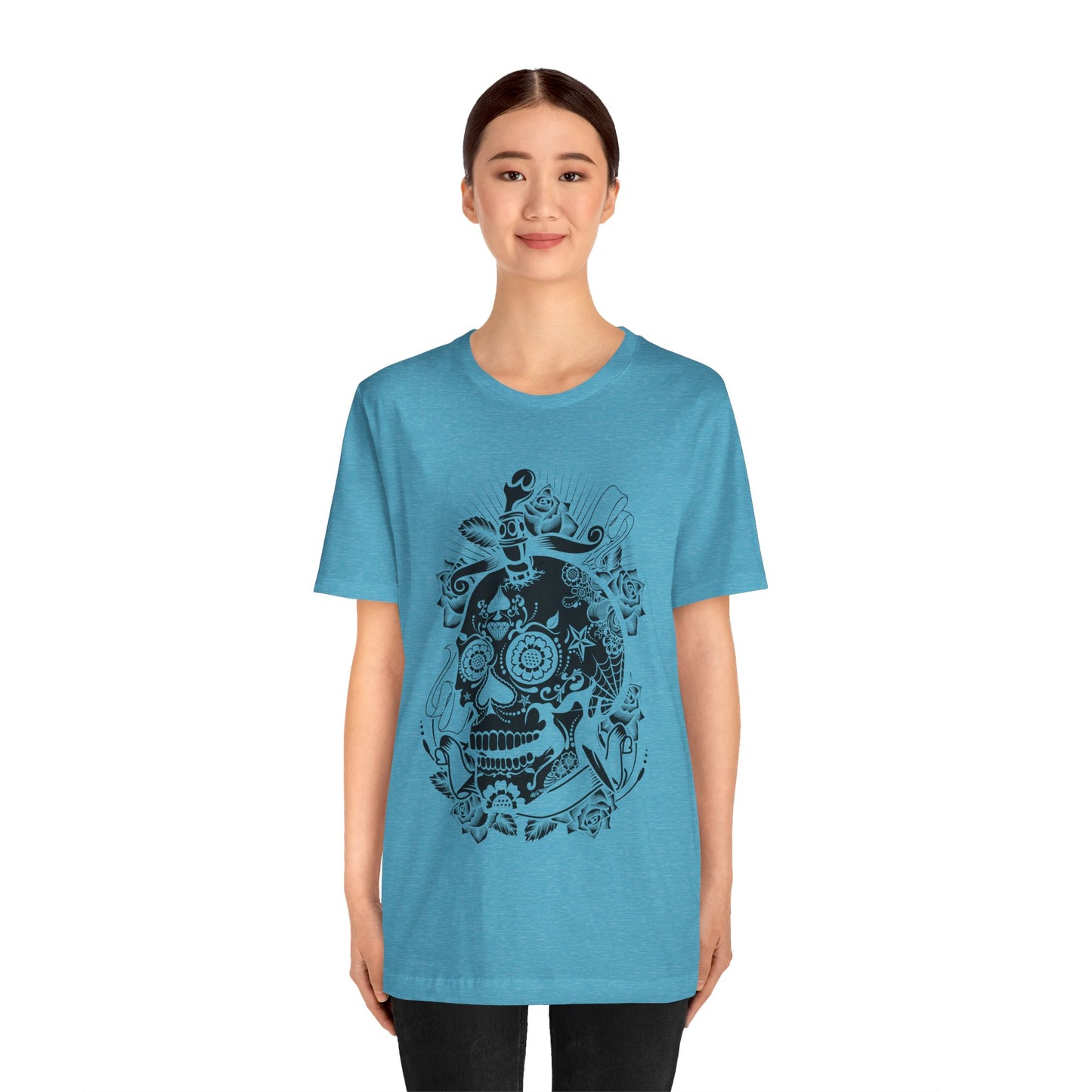 Unisex Cotton Tee Shirt with Skull