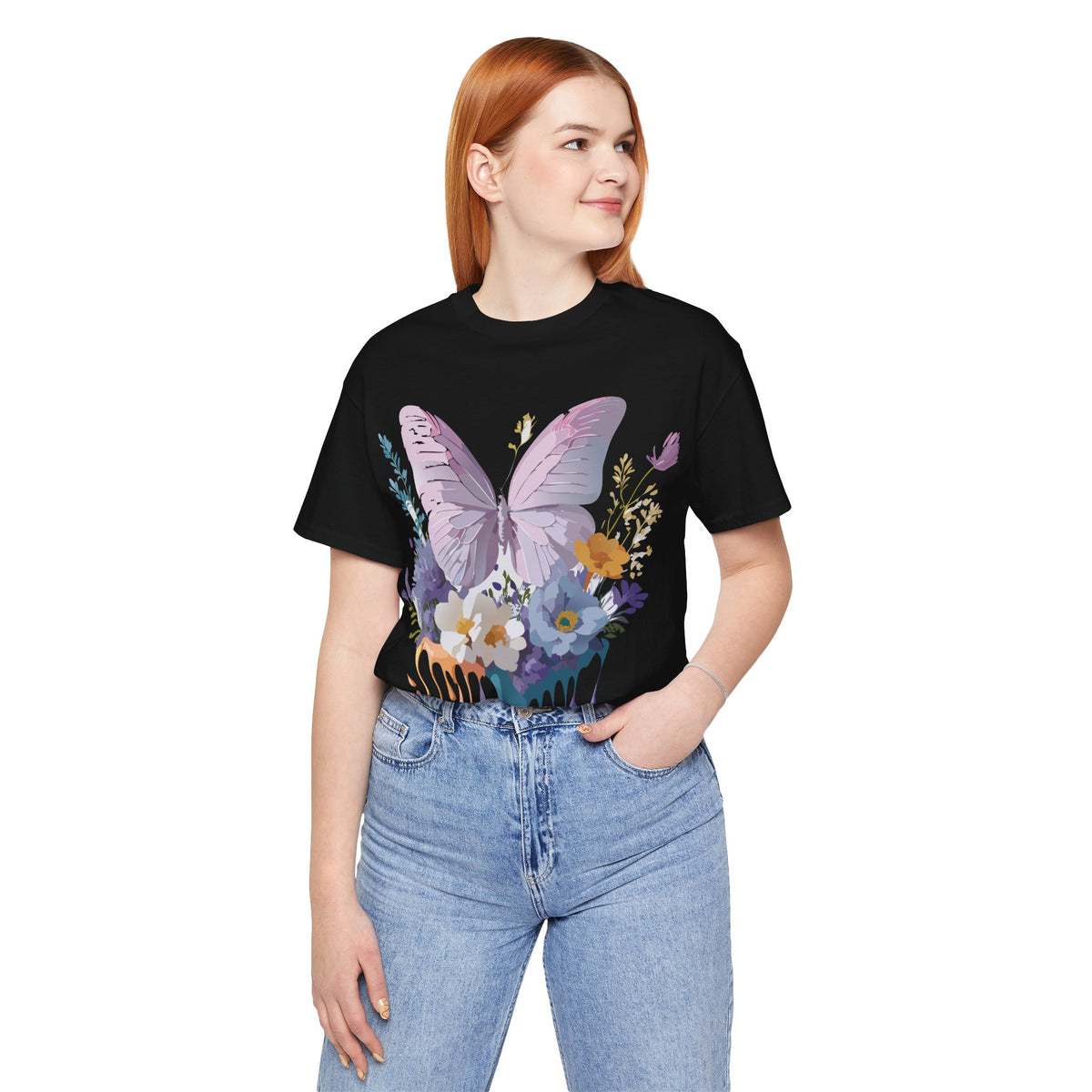 Butterfly Graphic Unisex Cotton Bella+Canvas Tee with Art Design n39