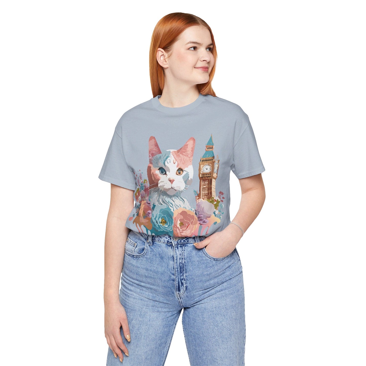 Unisex Cat Graphic Tee With Short Sleeve Vintage Inspired Art Adelpha