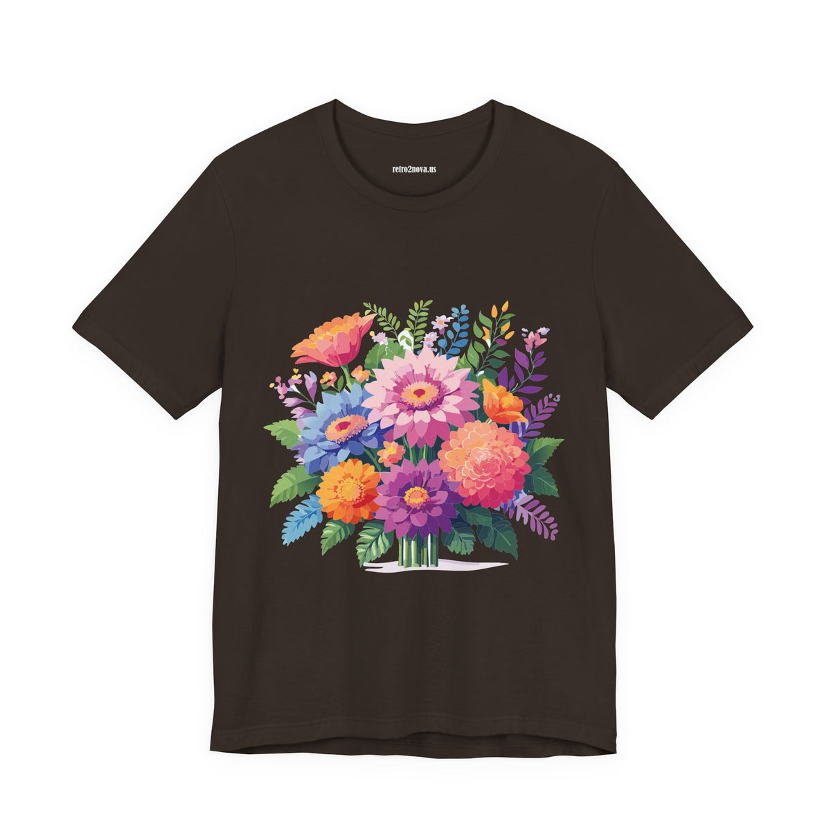 Floral Graphic Unisex Cotton Bella+Canvas Tee with Flowers Design ab15