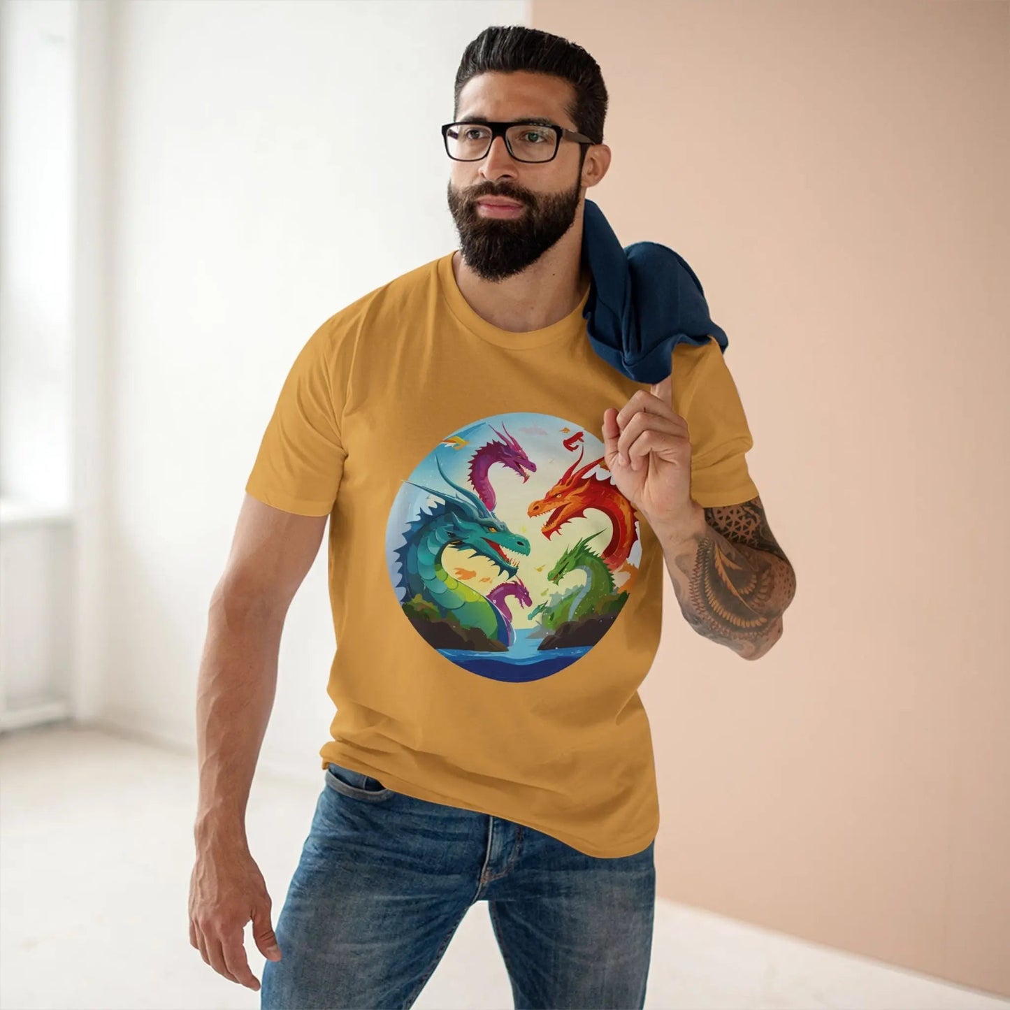 Dragon Graphic Unisex 100 Cotton Staple Tee 15