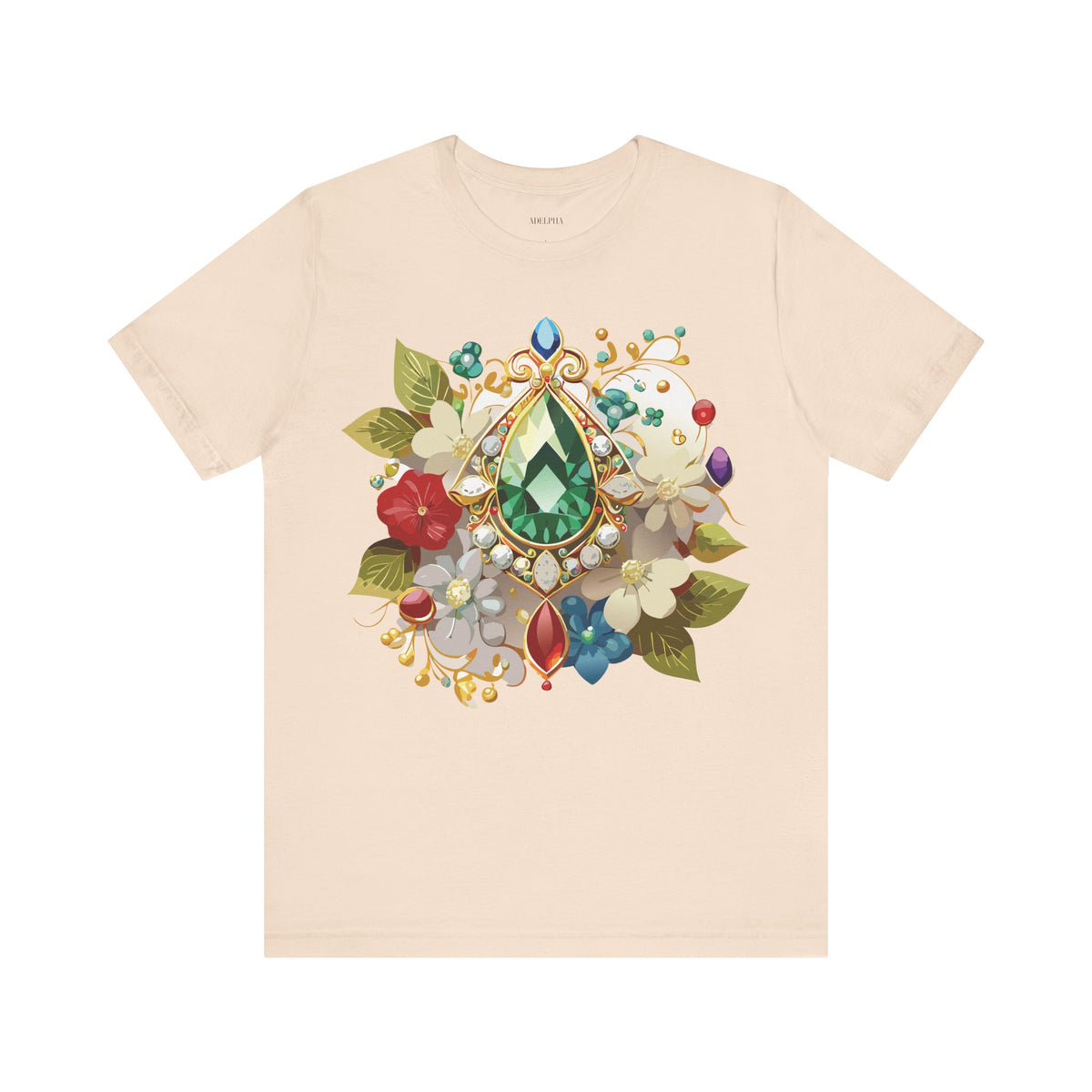 Jewelry Graphic Unisex Cotton Bella+Canvas Tee with Art Design n126