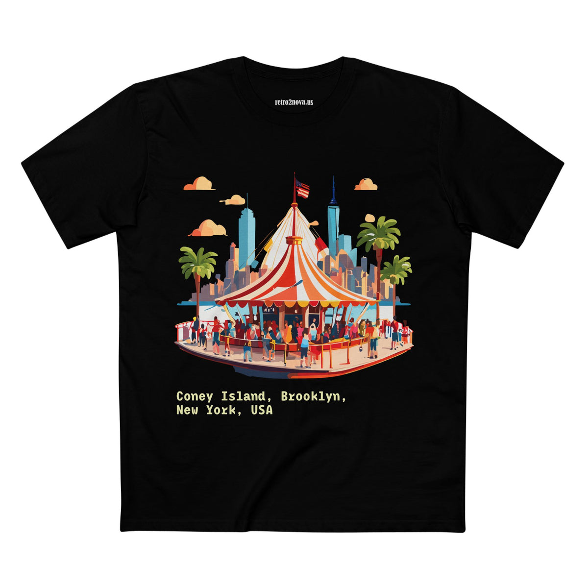 Coney Island Carousel T-Shirt | Brooklyn New York Illustration