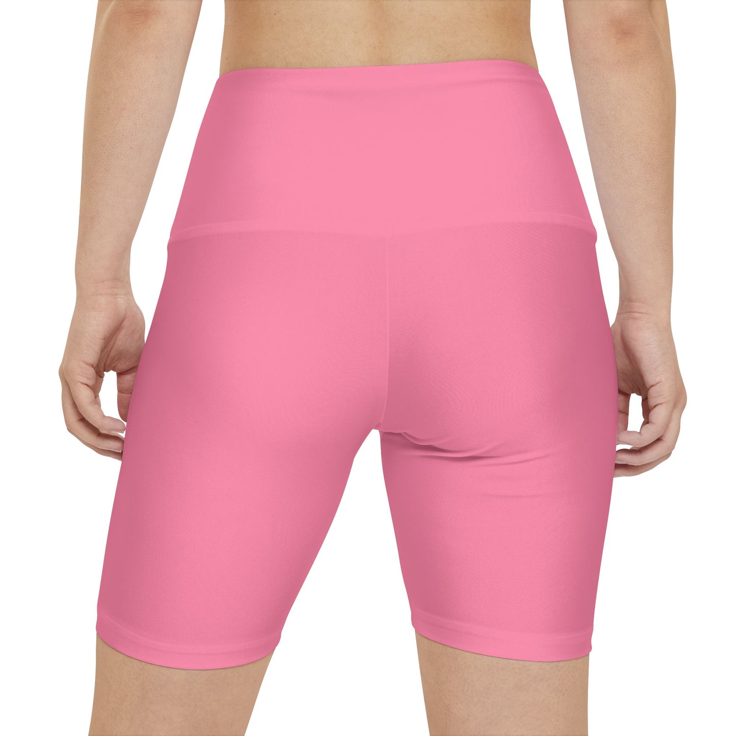 Cotton Candy Pink Women's Workout Shorts — Solid High-Waist Biker Shorts for Exercise & Everyday Wear
