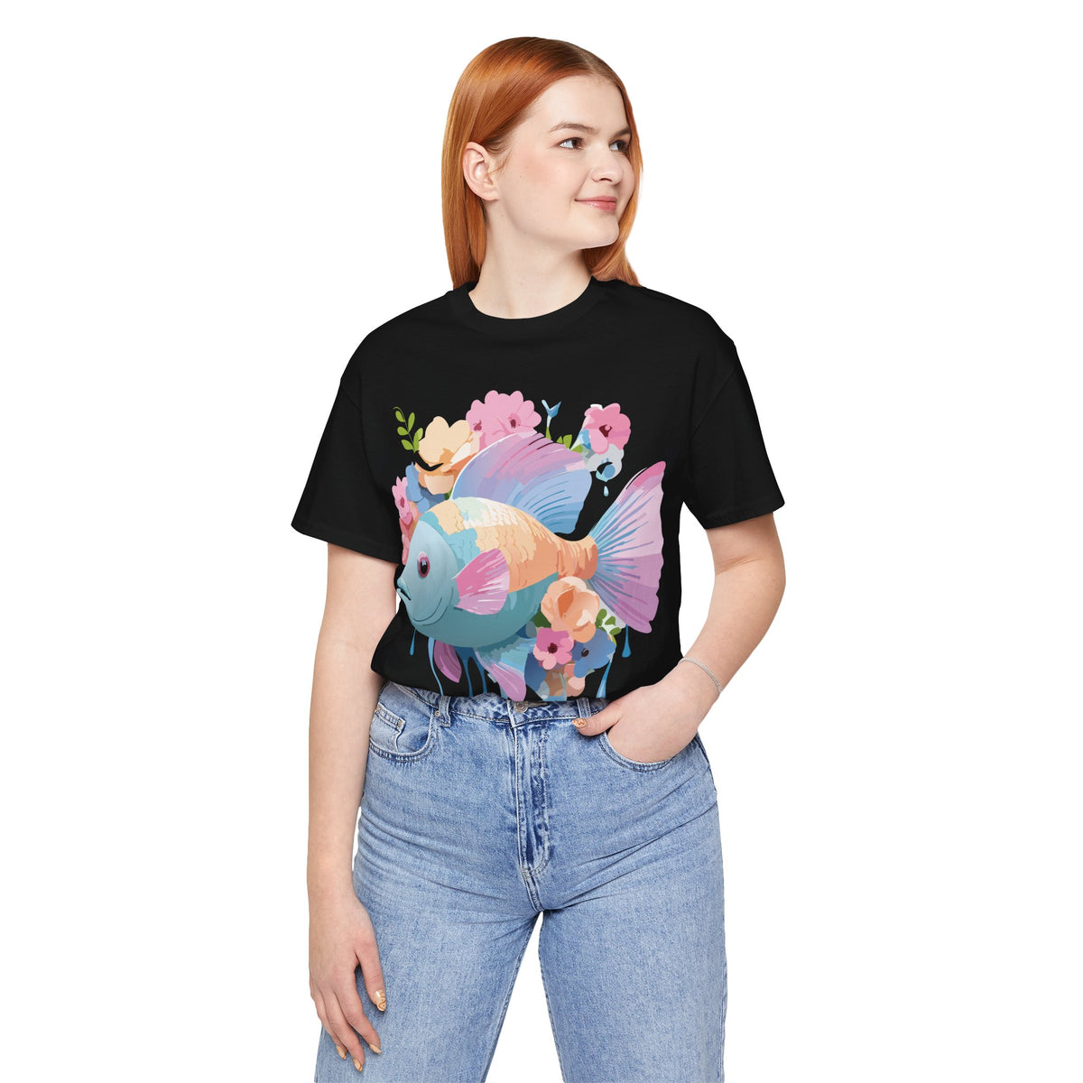 Fish Graphic Design Tee Bella+Canvas Unisex 100 Cotton Tee Shirt a108