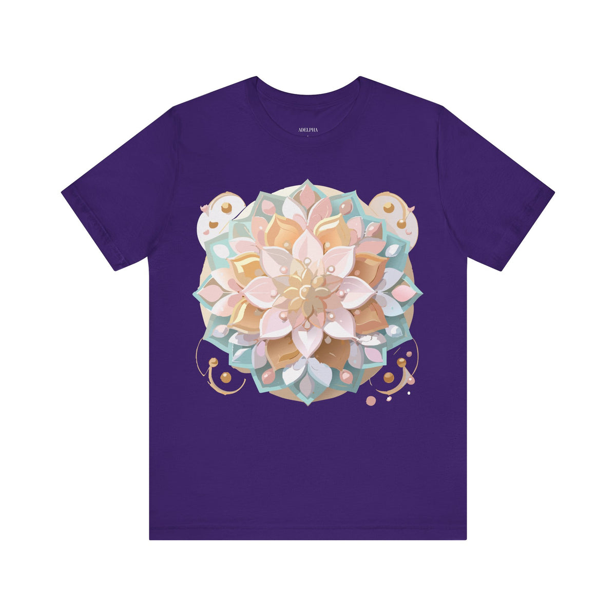 Mandala Graphic Unisex Cotton Bella+Canvas Tee with Floral Art Design n141