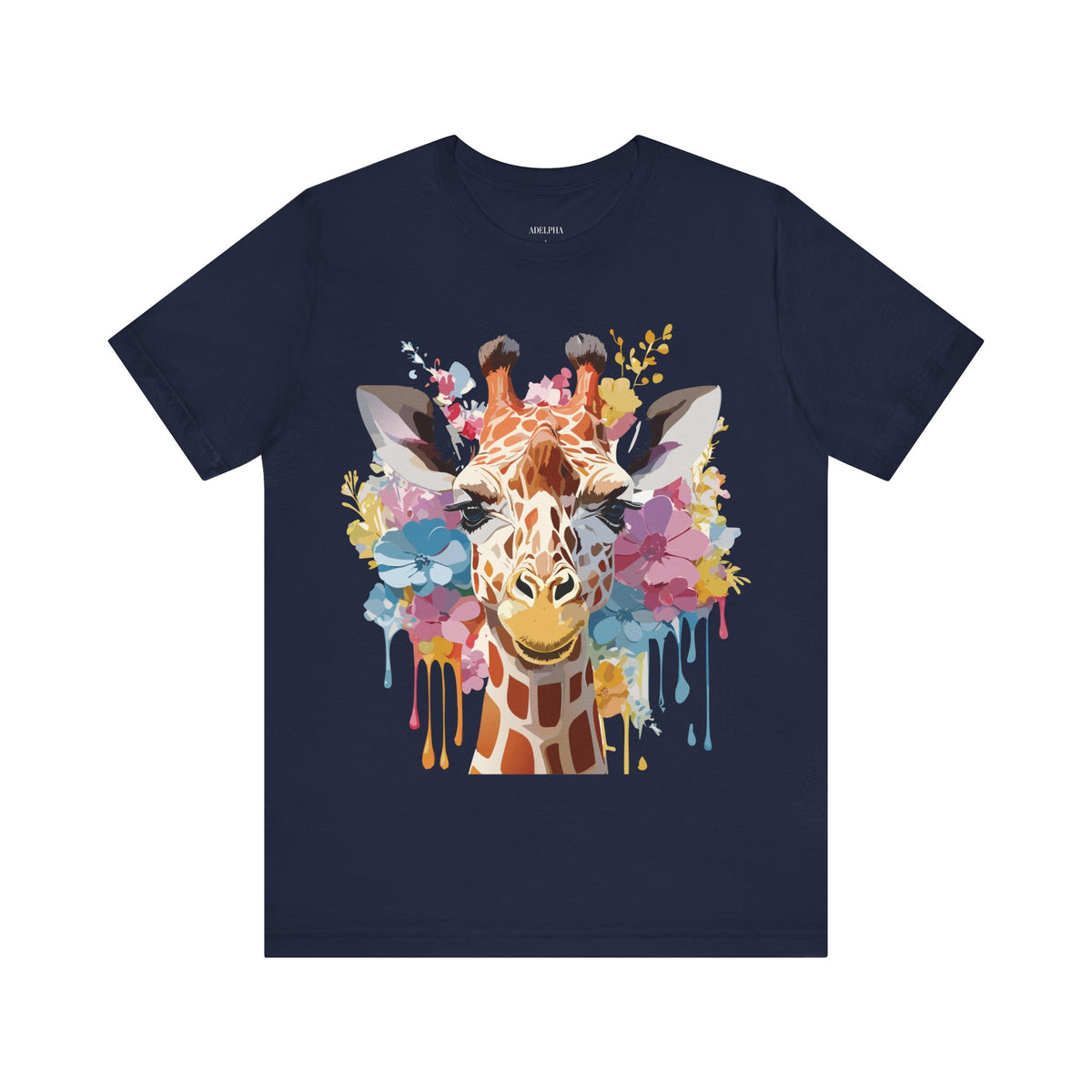 Giraffe Graphic Unisex Cotton Bella+Canvas Tee with Art Animal Design e20