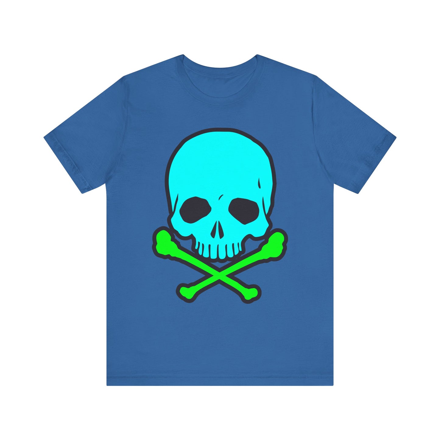 Blue Skull Graphic Design Tee, Skull Shirt, Vintage Tees, Art Design T-Shirt, Vintage Graphic Tee, Art Shirts with Skulls