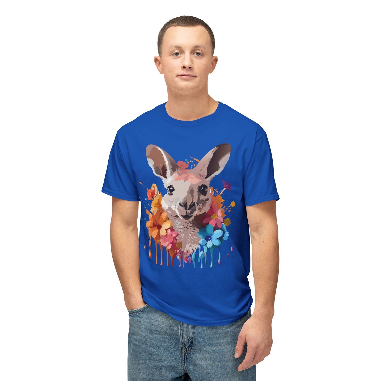Unisex Kangaroo T Shirt HD Cotton Full Color Art Print Tee Made In USA 100 Percent Pre Shrunk