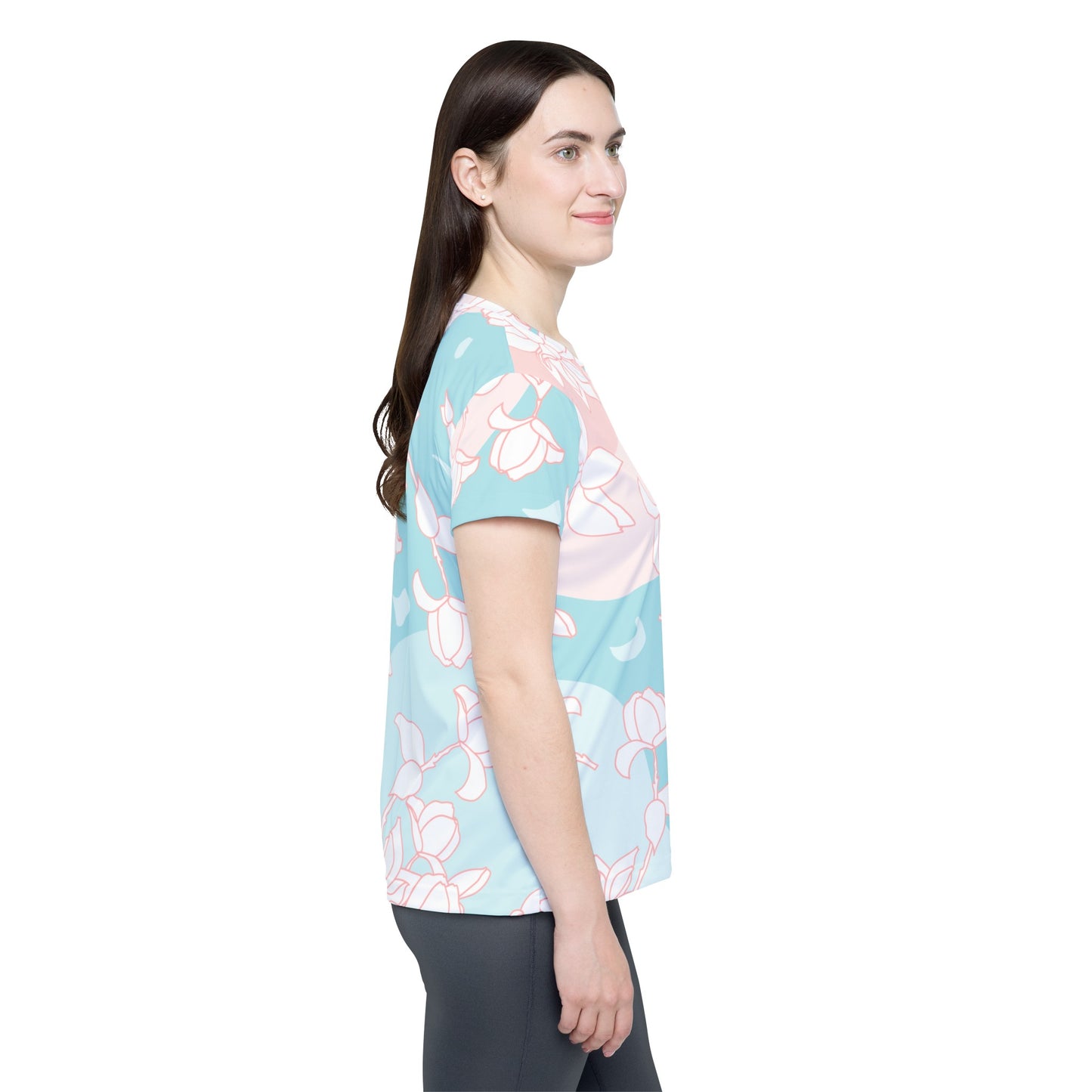 Poly Jersey Tee Shirt with floral prints