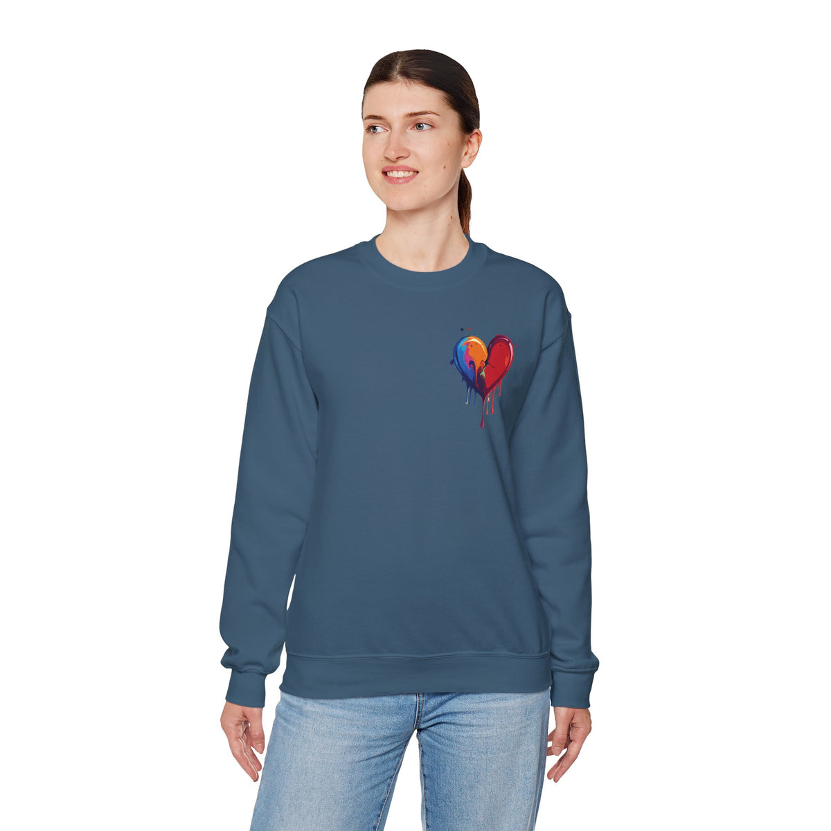 Small Bleeding Heart Sweatshirt, Small Heart Sweatshirt, Valentine's Day Sweatshirt, Heart Sweatshirt 117