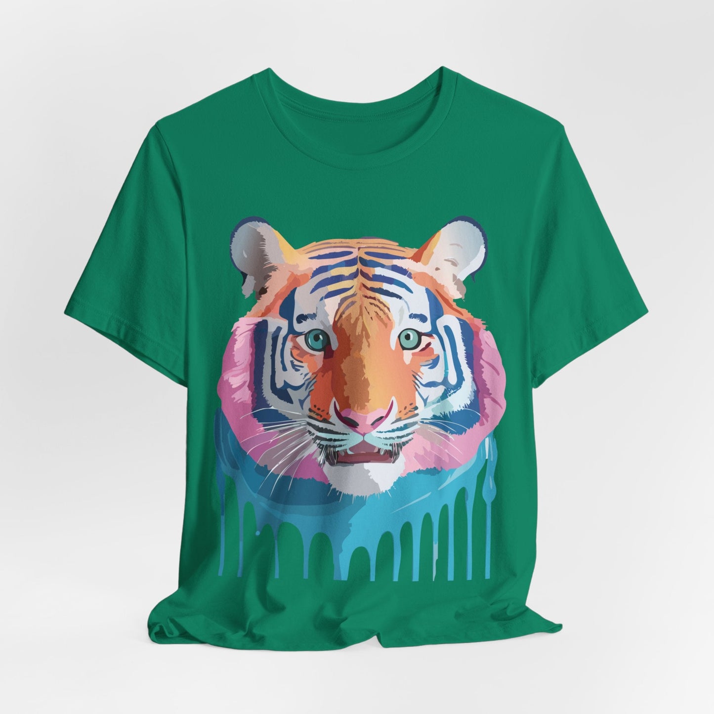 Tiger Graphic Unisex 100 Cotton Vintage Art with Animal Tee 17