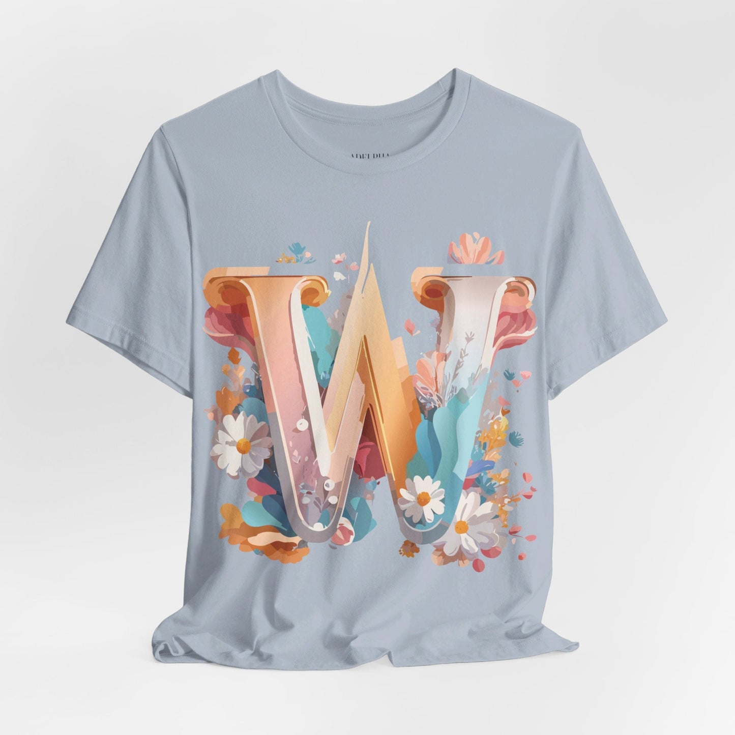 Letter W Shirt Graphic Tee Unisex Jersey Short Sleeve Vintage Inspired Art Adelpha Design