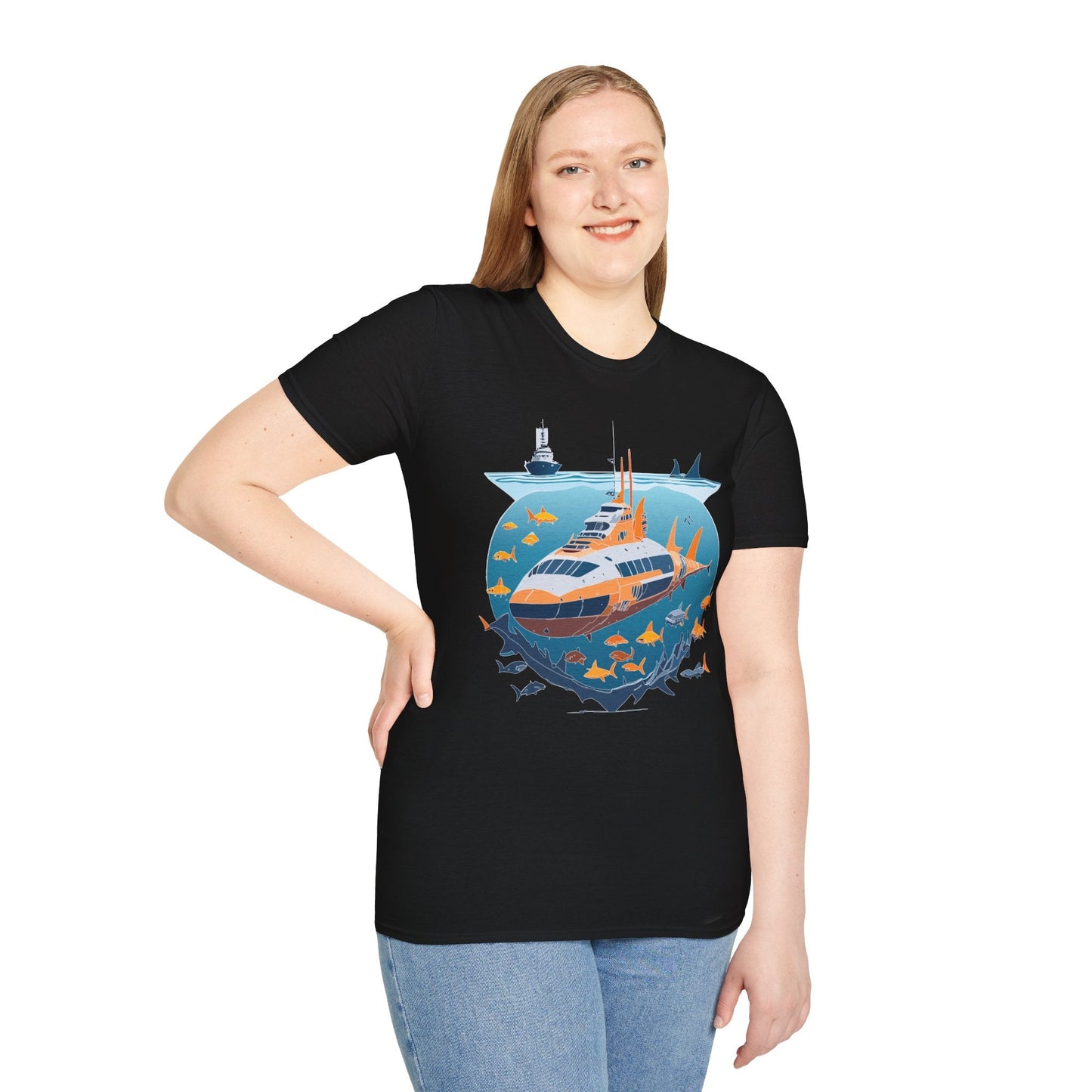 Ocean Tee Shirt Unisex Short Sleeve Gildan Softstyle 64000 Premium Comfort Ocean Artwork