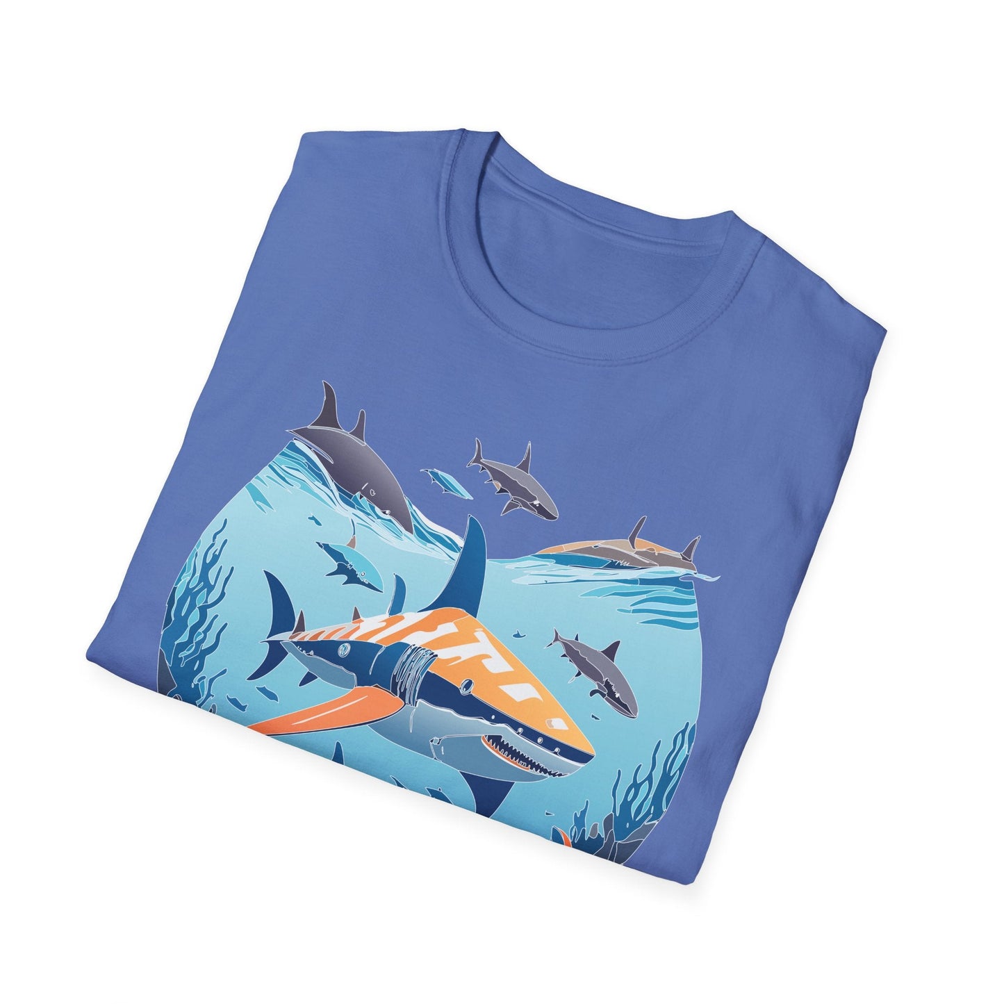 Ocean Tee Shirt Unisex Softstyle Gildan 64000 100 Percent Ring Spun Cotton Breathable U Boat Design