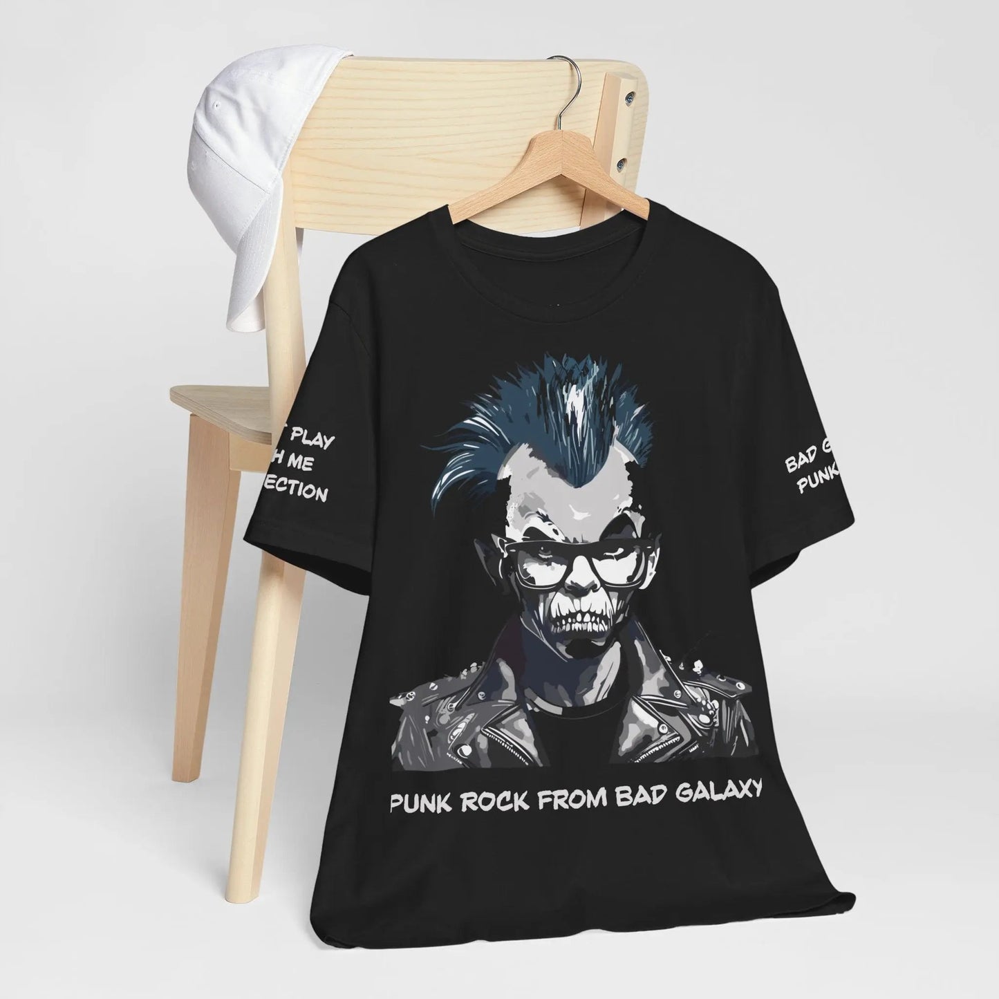 Punk Rock Tee Shirt From Bad Galaxy 100 Percent Cotton Eco Friendly Inks Made To Order USA Designed