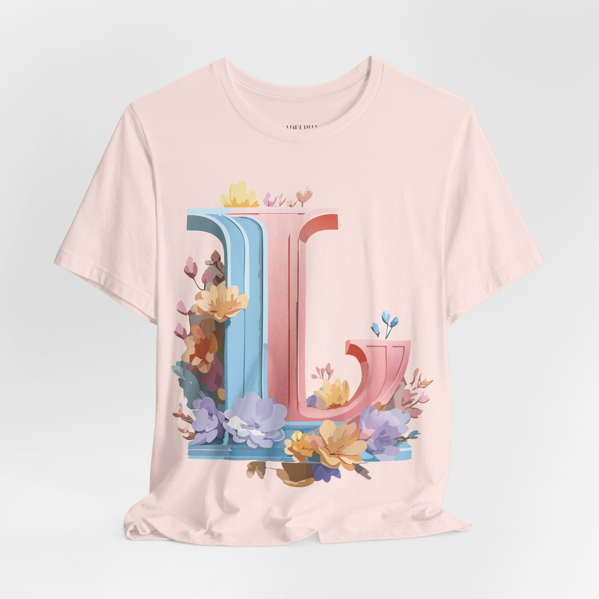 Letter L Graphic Unisex Cotton Bella+Canvas Tee with Art Letter Design