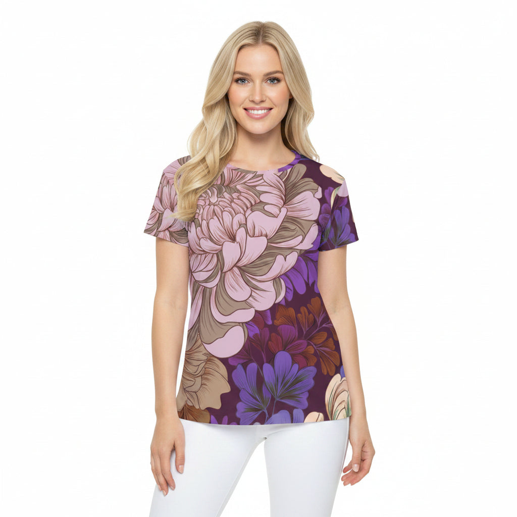 Women Poly Shirt with Floral Print F317