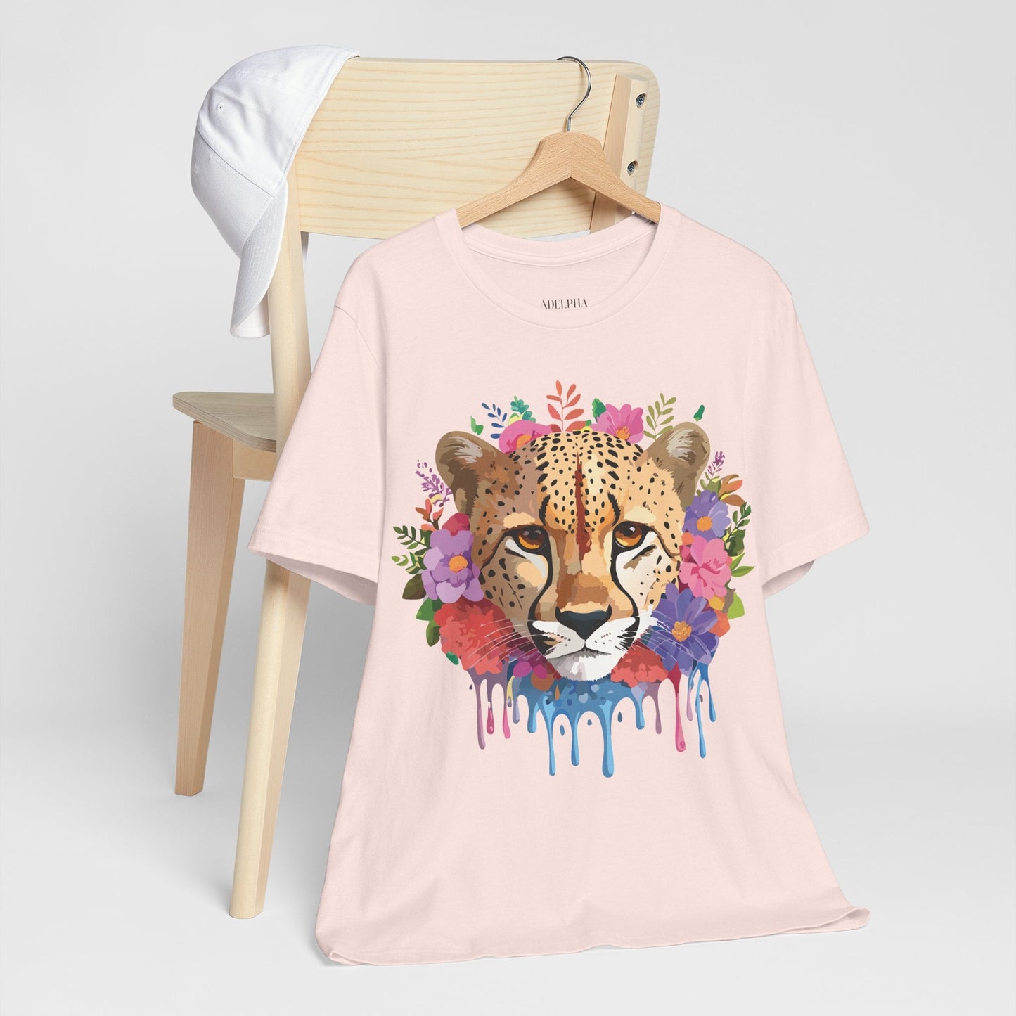 Adelpha Cheetah Graphic Tee Unisex Short Sleeve Art Shirt Original Artwork