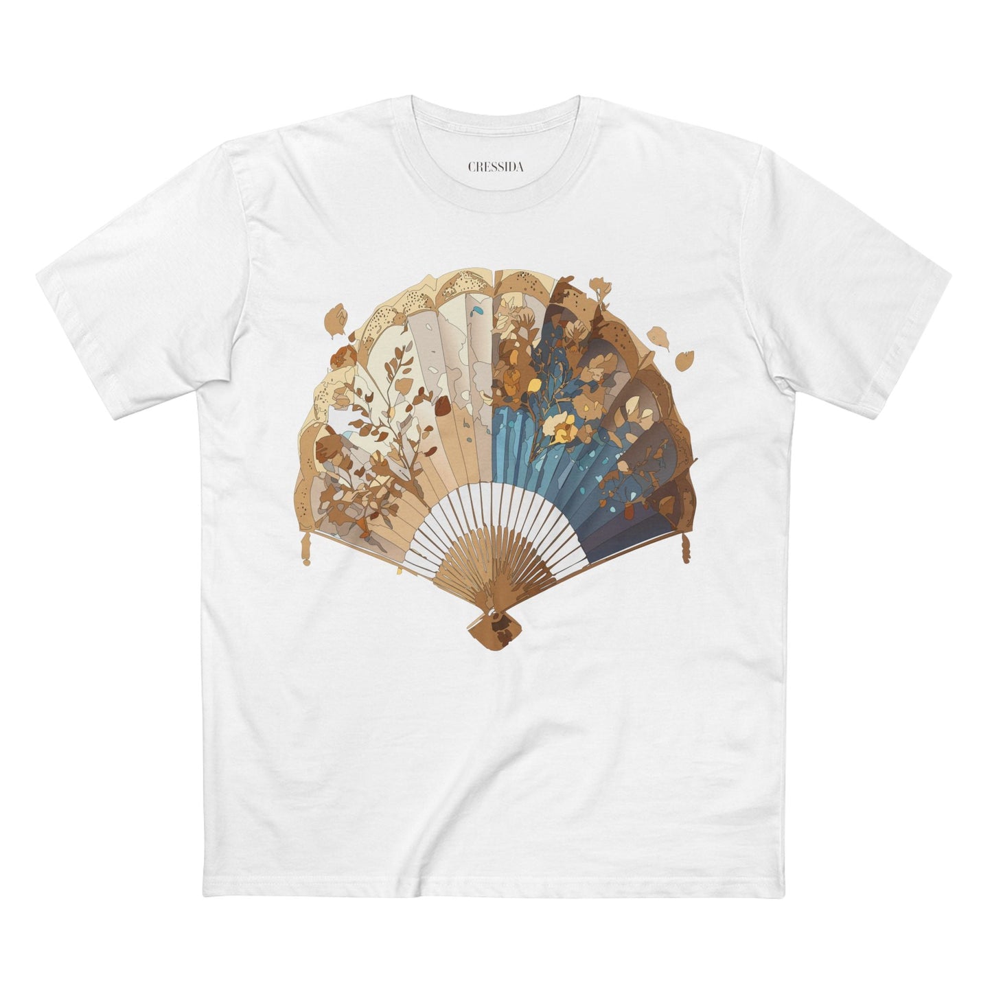 Antique Fan Graphic Design T-Shirt Unisex 100 Cotton Floral Carnival Artwork Tee 3