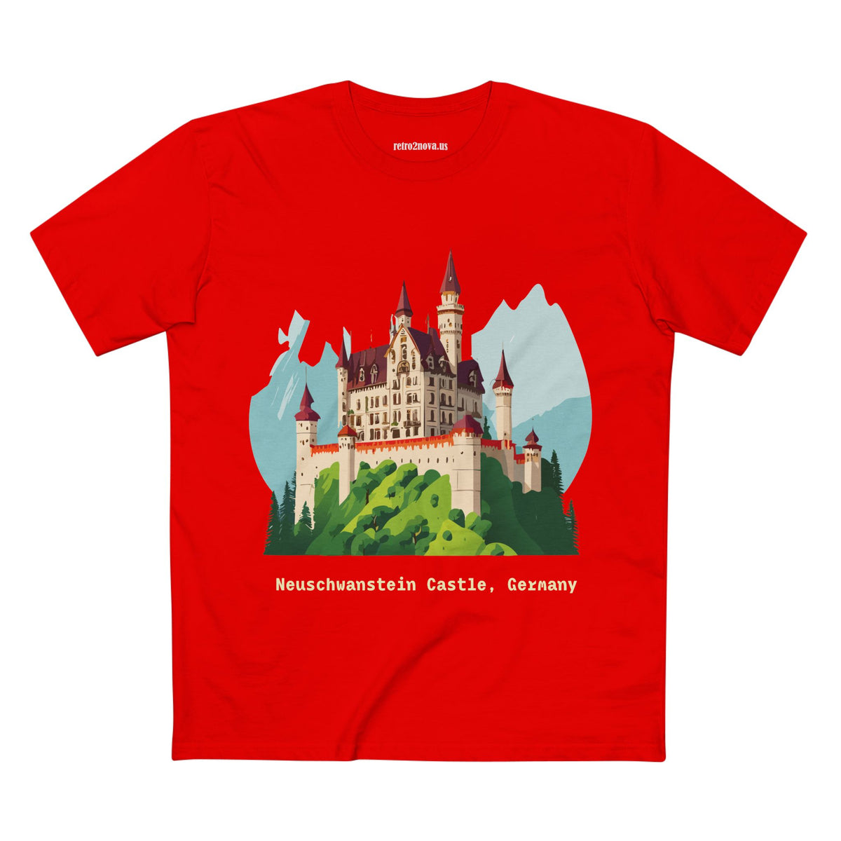 Neuschwanstein Castle Illustration T-Shirt | Germany Travel Souvenir