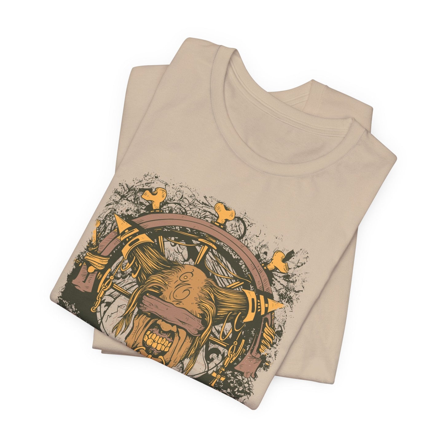 Skull Nordic Warrior Graphic Unisex Cotton T-Shirt r12