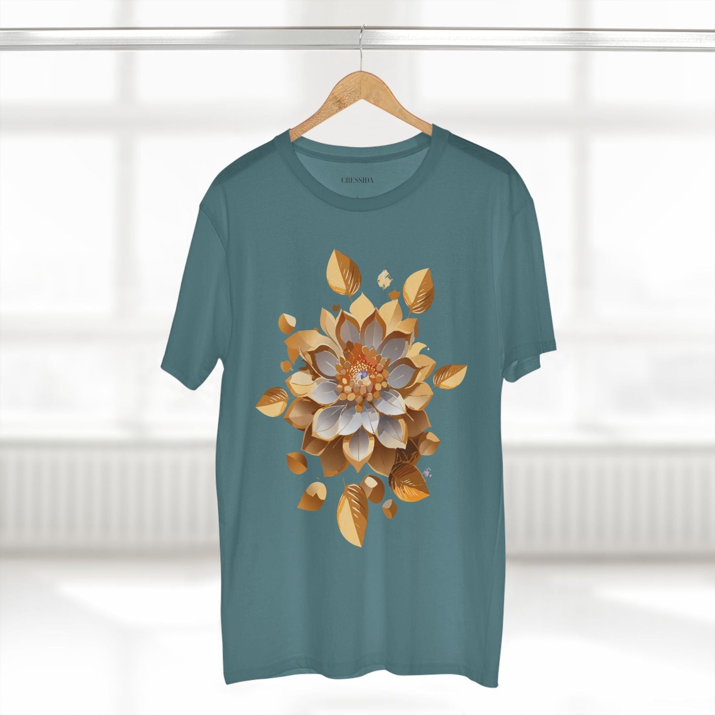 Floral Graphic T-Shirt Unisex 100 Cotton Art Design with Antique Flowers Tee 7