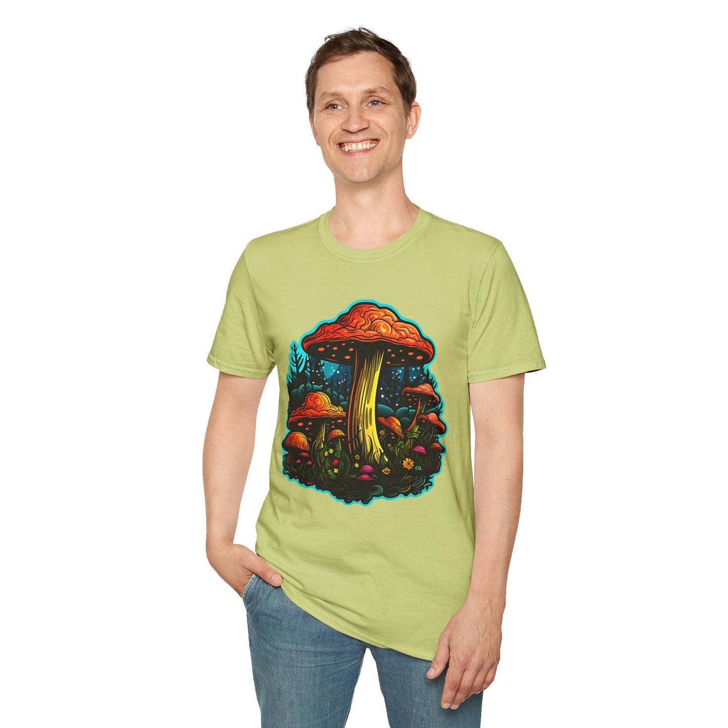 Mashroom Tee Shirt Unisex Softstyle 64000 With Funny Mashroom Fungus Graphic Design