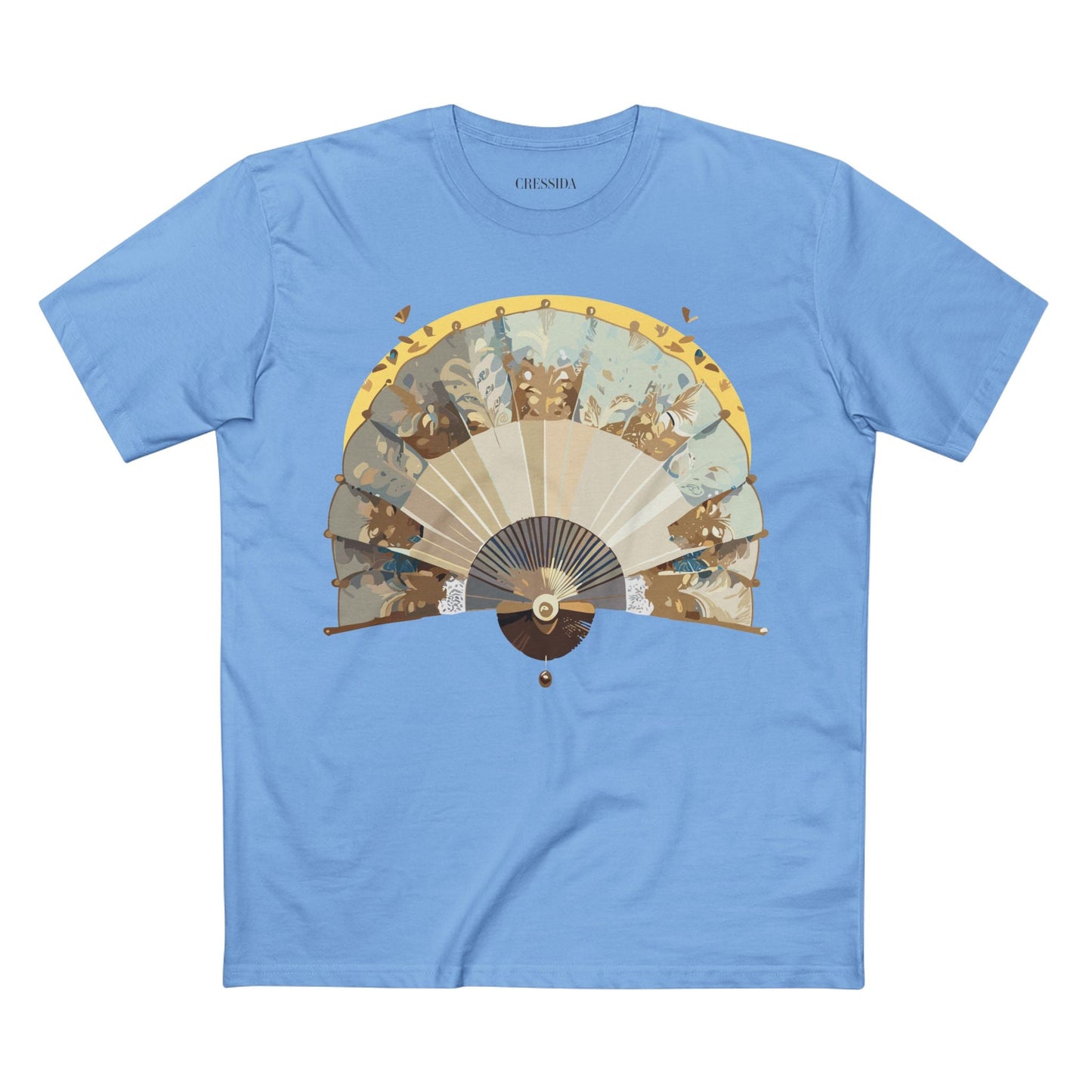 Antique Fan Graphic Design T-Shirt Unisex 100 Cotton Floral Carnival Artwork Tee 26