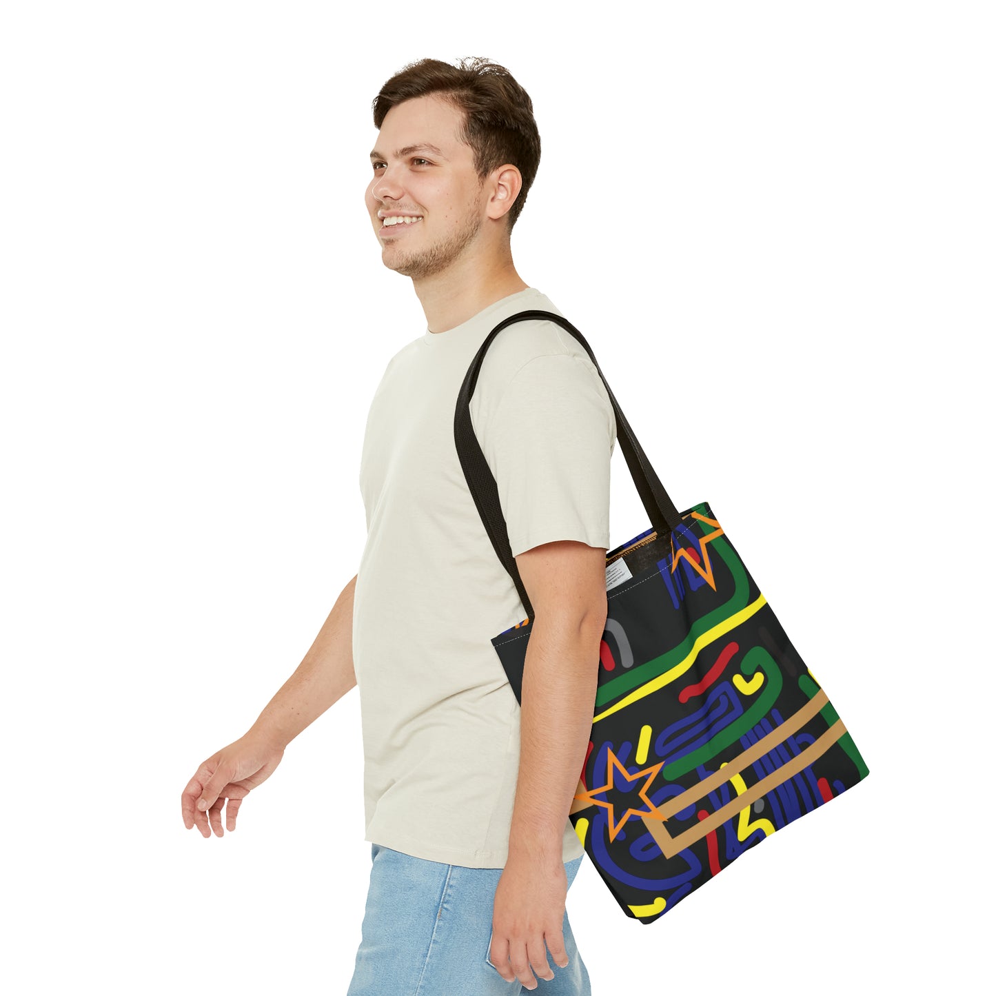 Canvas Bag with Abstract Prints